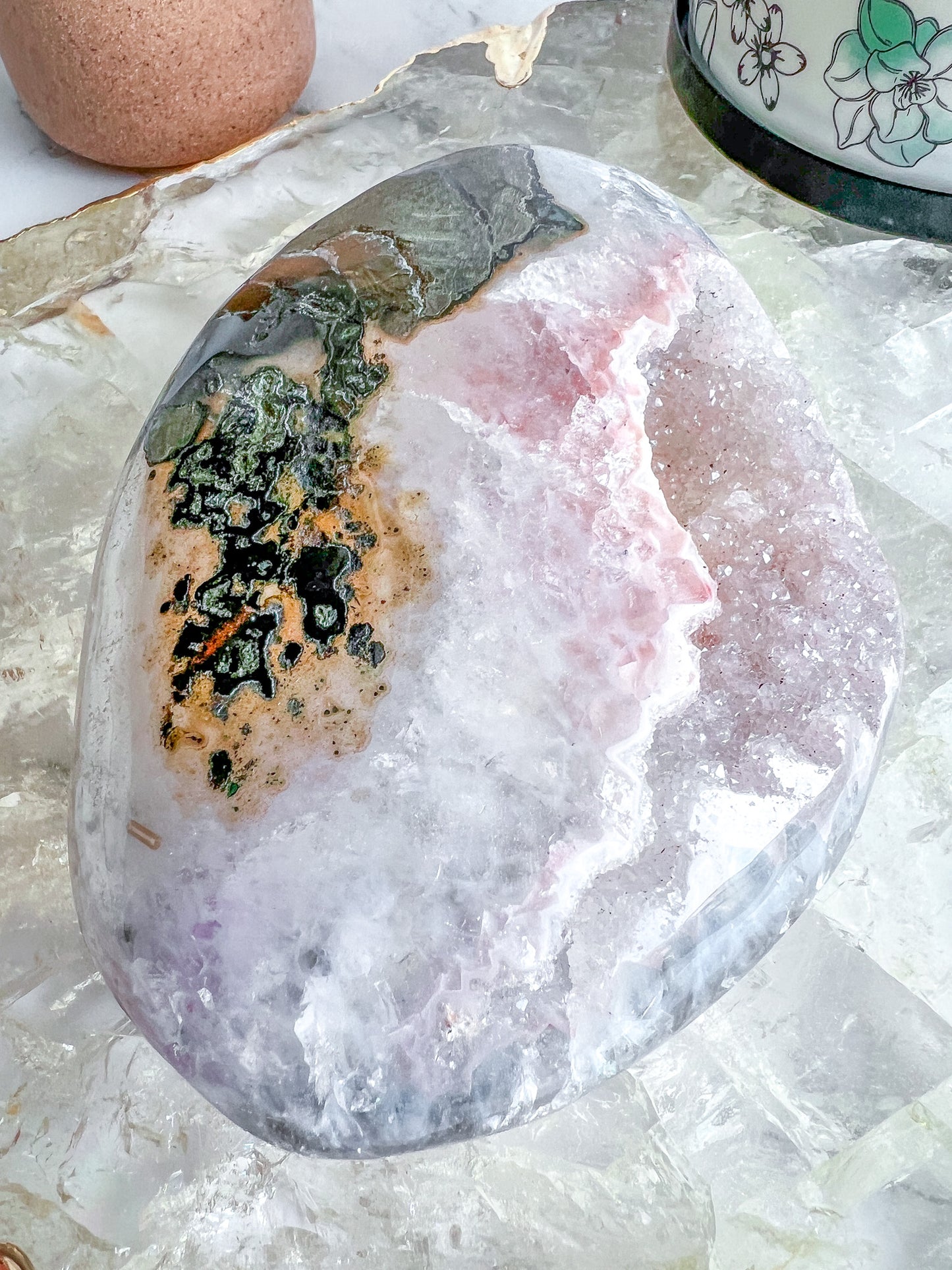 Druzy Pink Uruguayan Rainbow Amethyst Geode