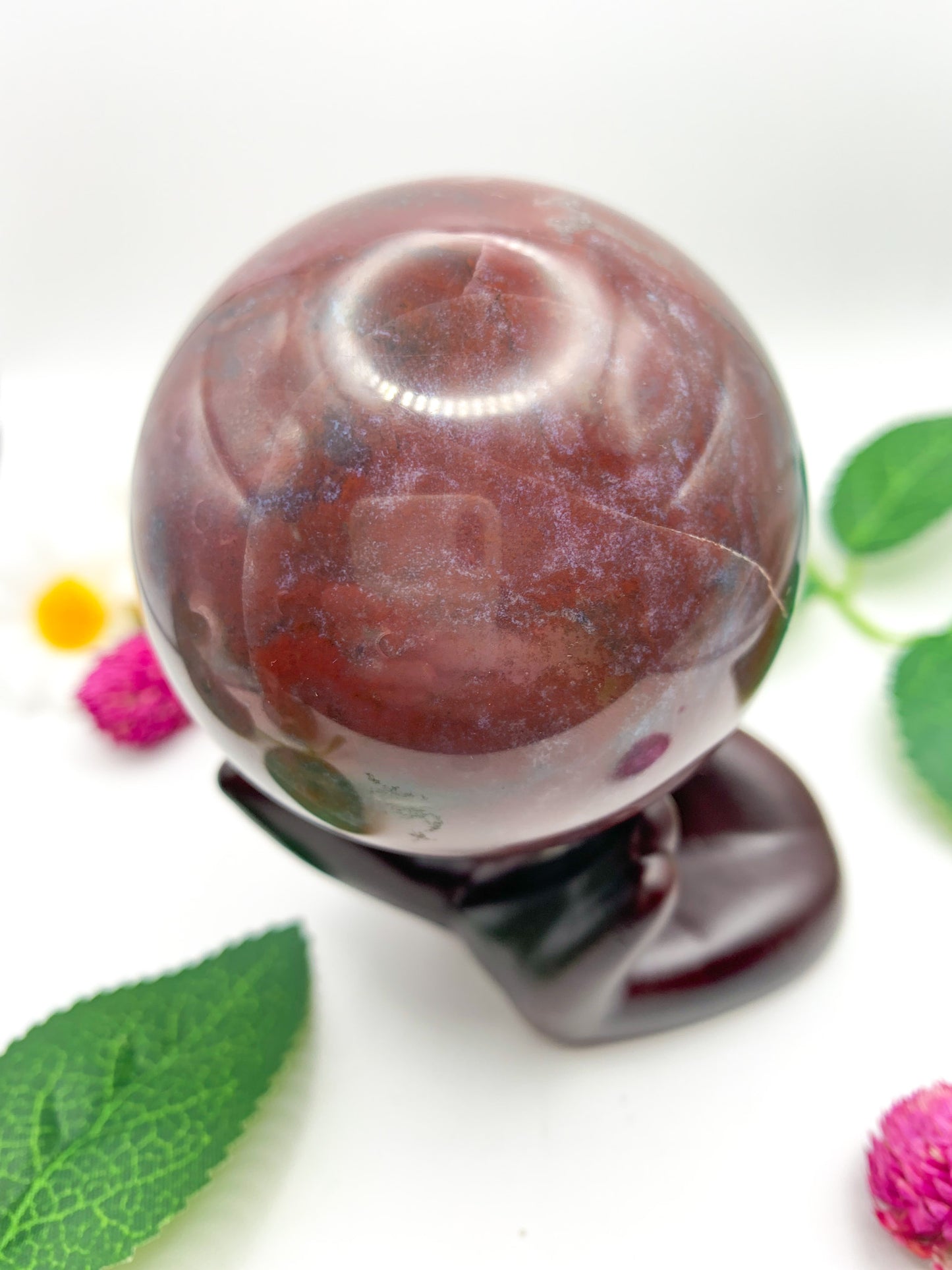 Red Moss Agate Sphere - Crystal Love Treasures