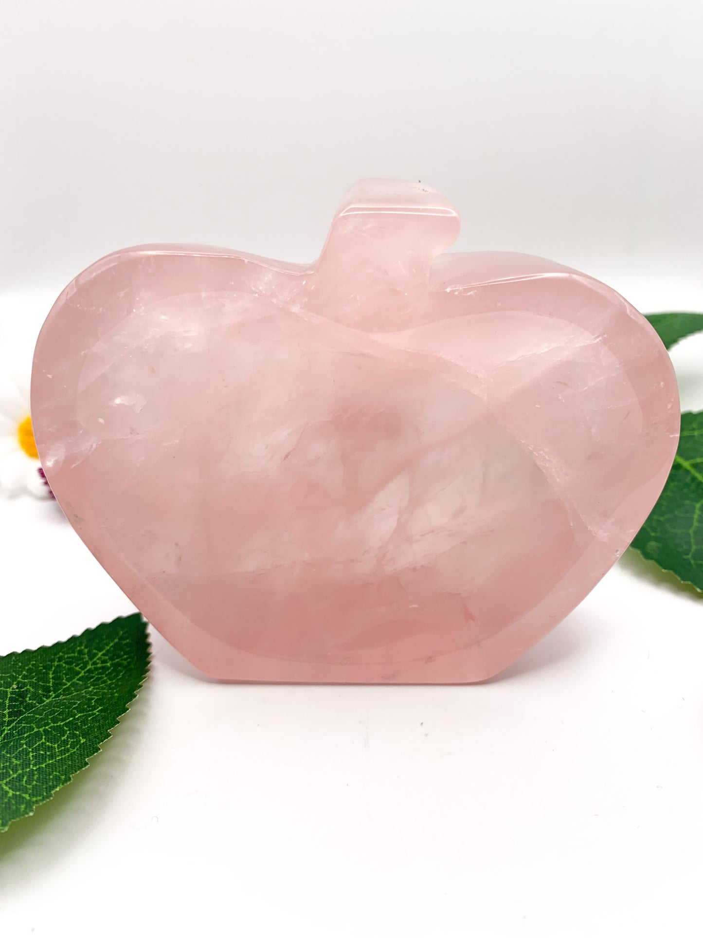 Rose Quartz Apple Bowl - Crystal Love Treasures