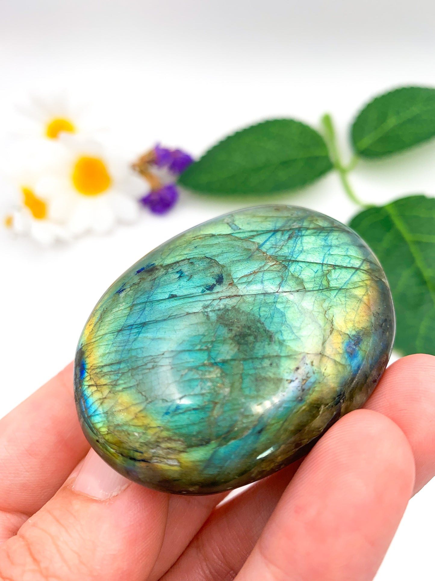 Labradorite Palm Stone - Crystal Love Treasures