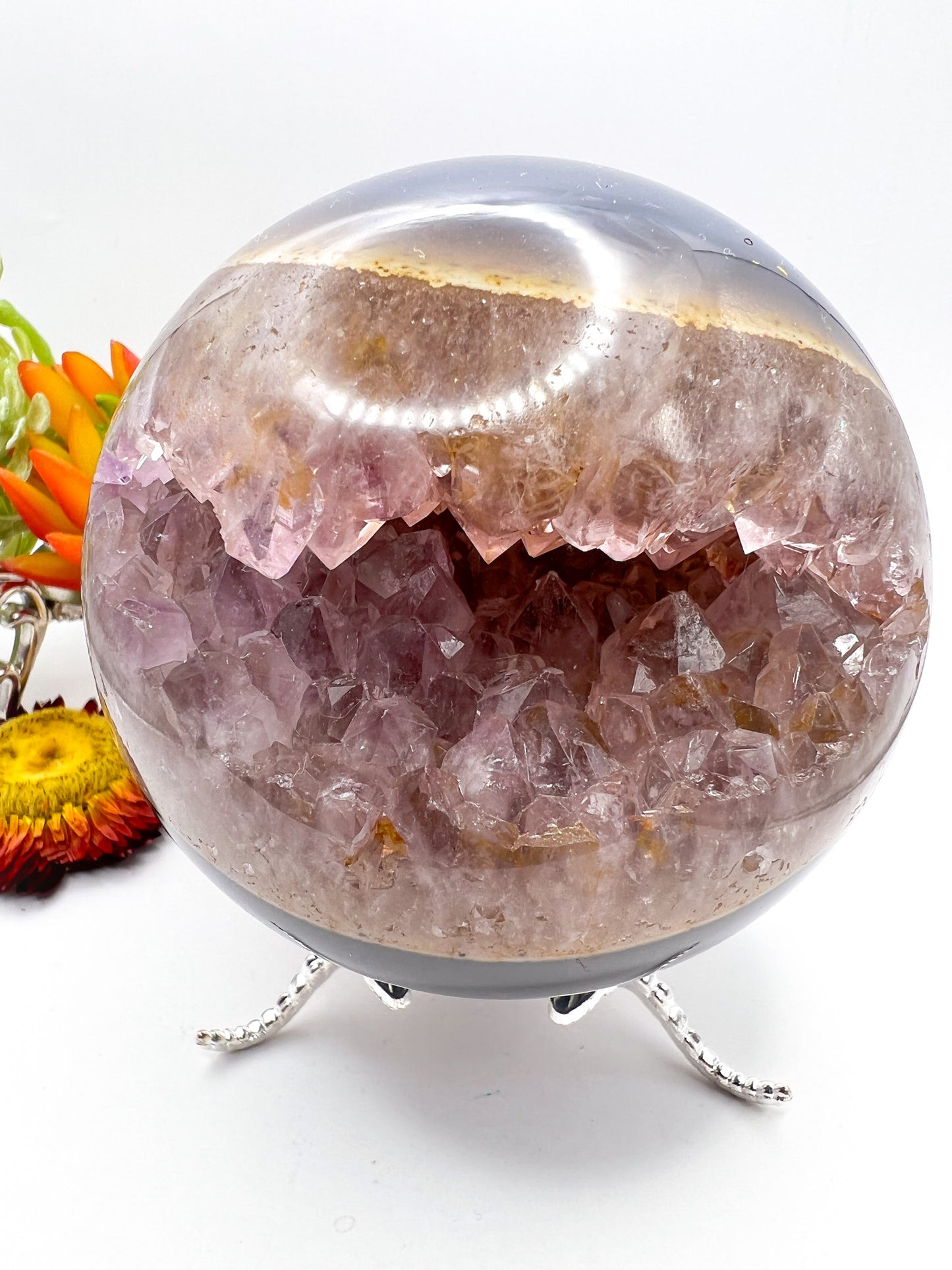 Druzy Amethyst Geode Sphere - Crystal Love Treasures