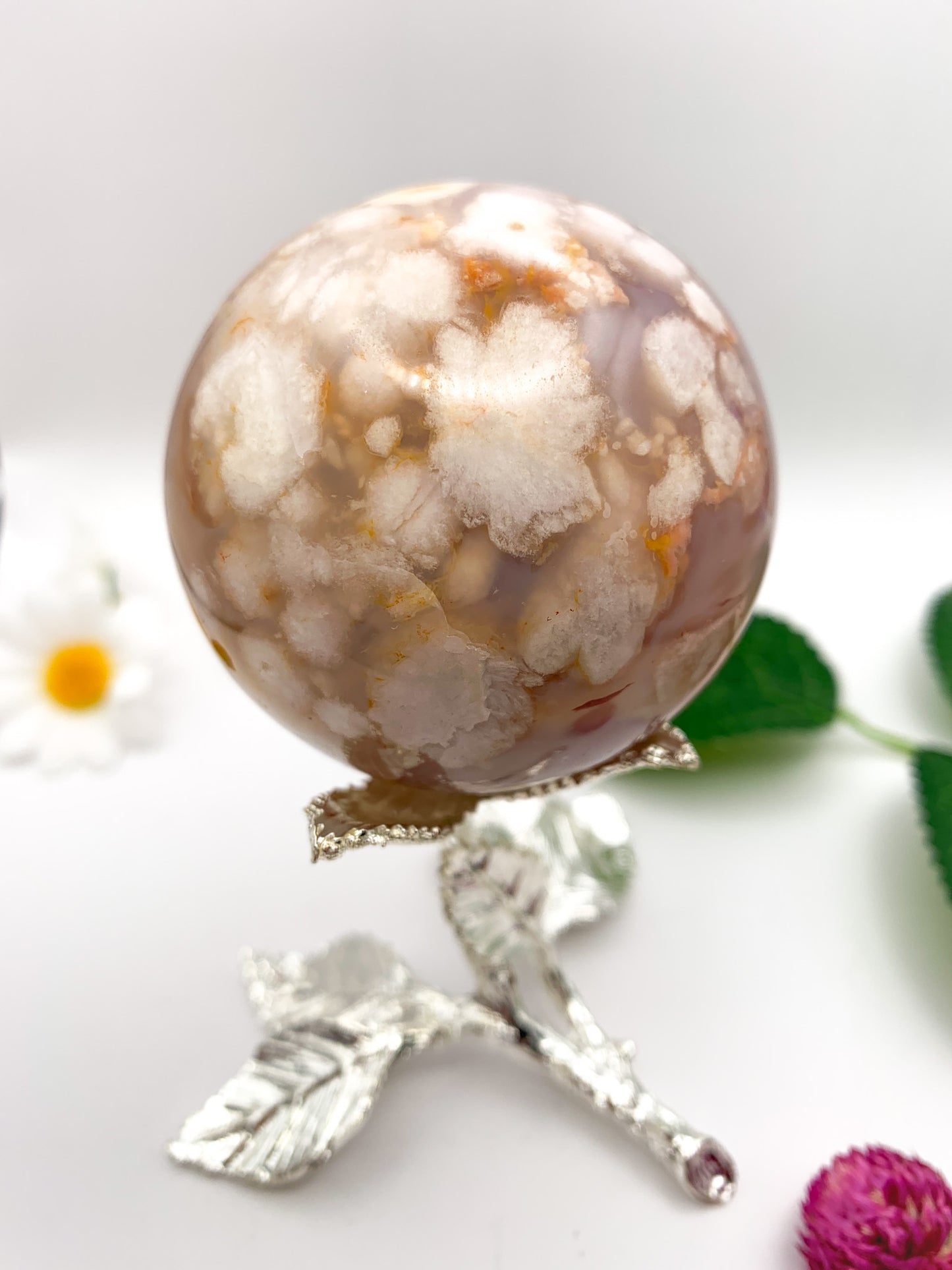 Flower Agate Sphere - Crystal Love Treasures