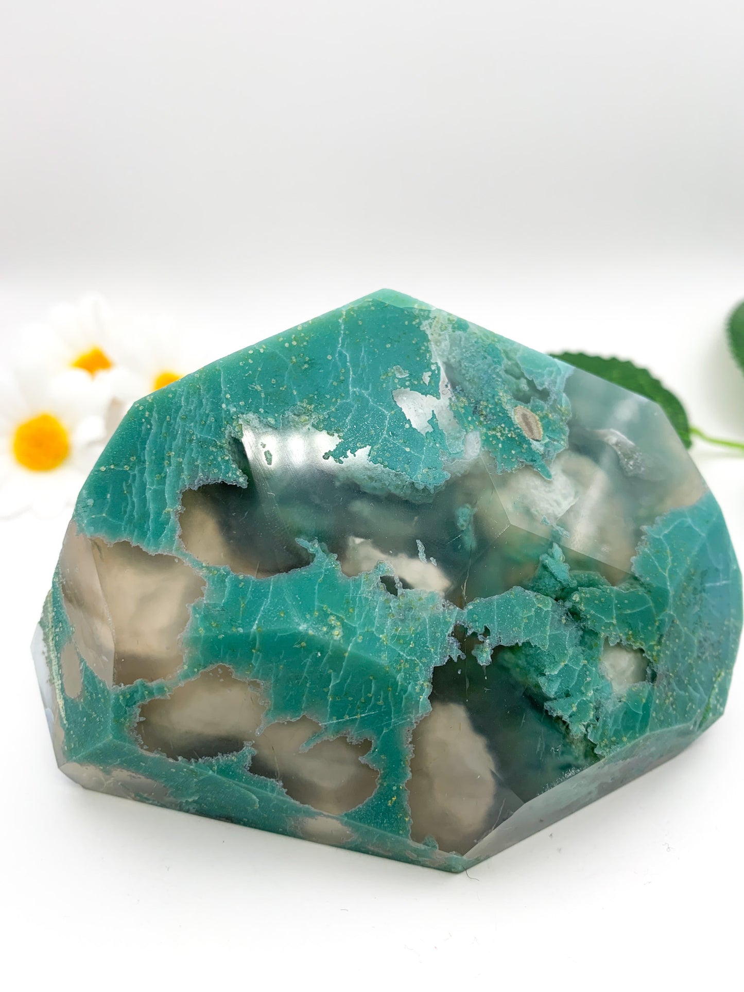 Green Flower Agate Free Form - Crystal Love Treasures