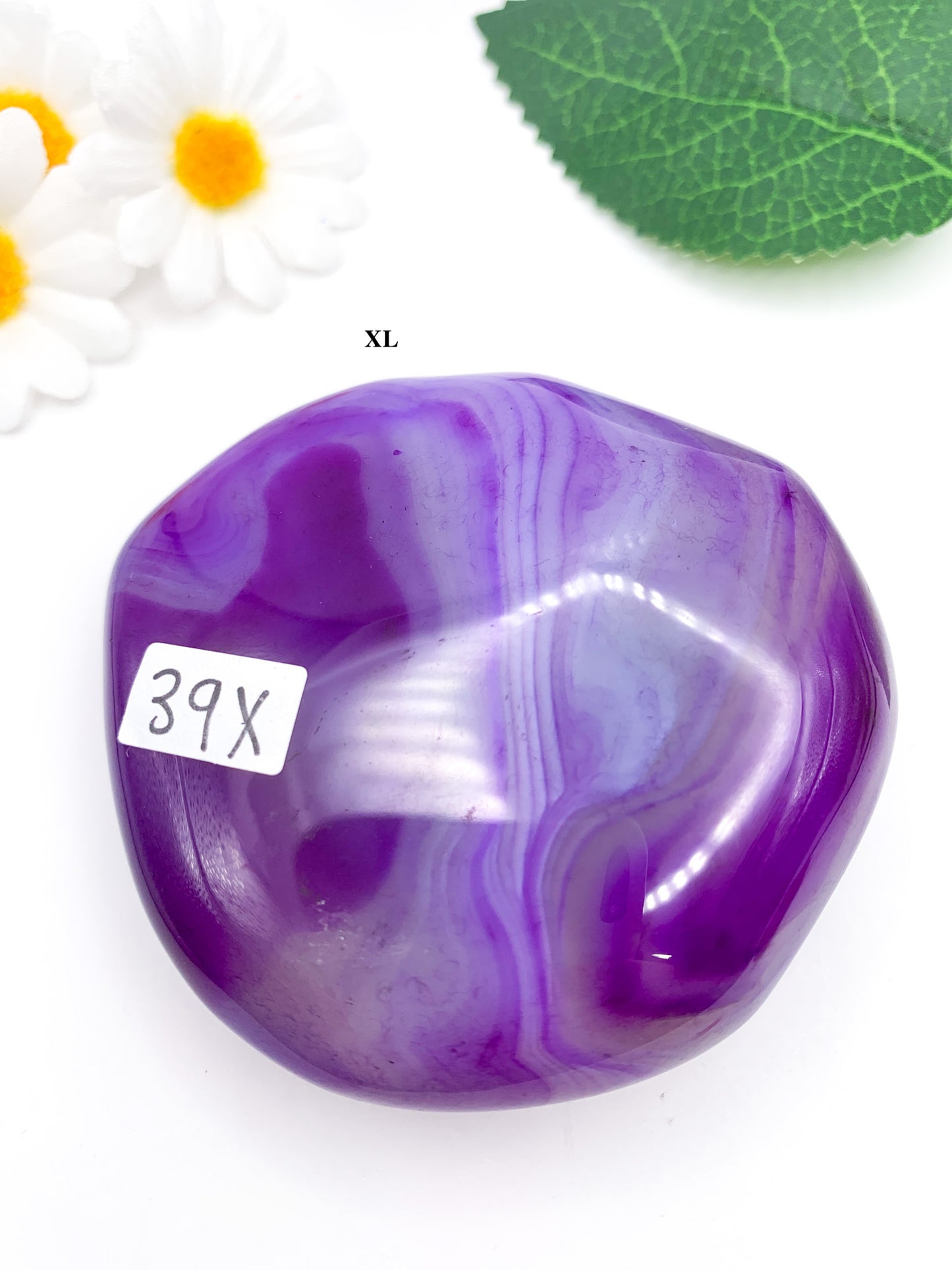 Purple Agate Palm Stone - Crystal Love Treasures