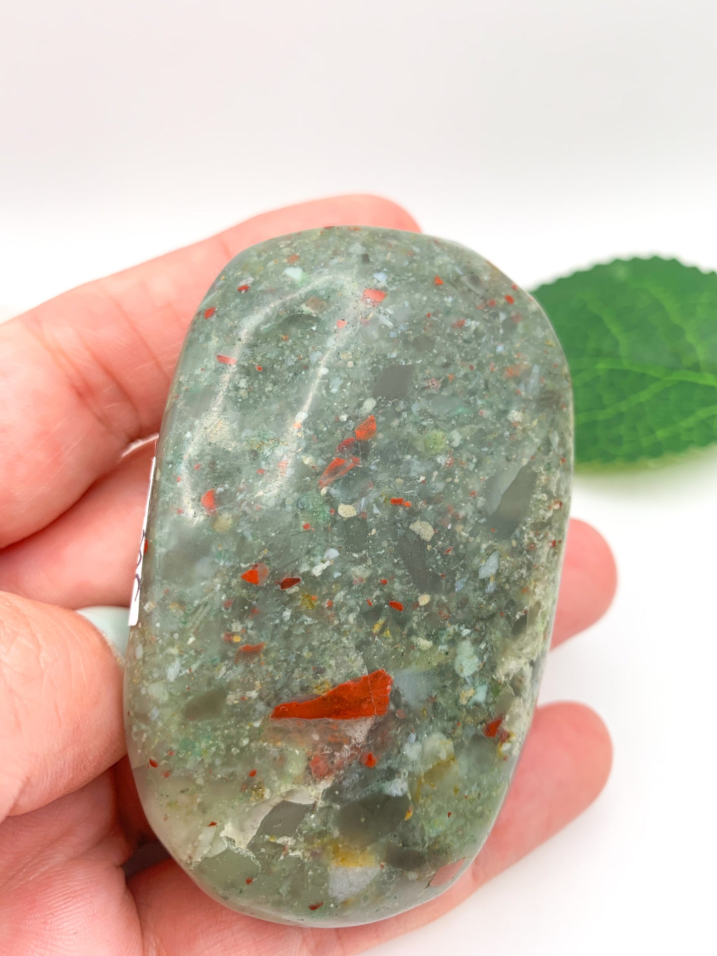 Bloodstone Palm Stone - Crystal Love Treasures