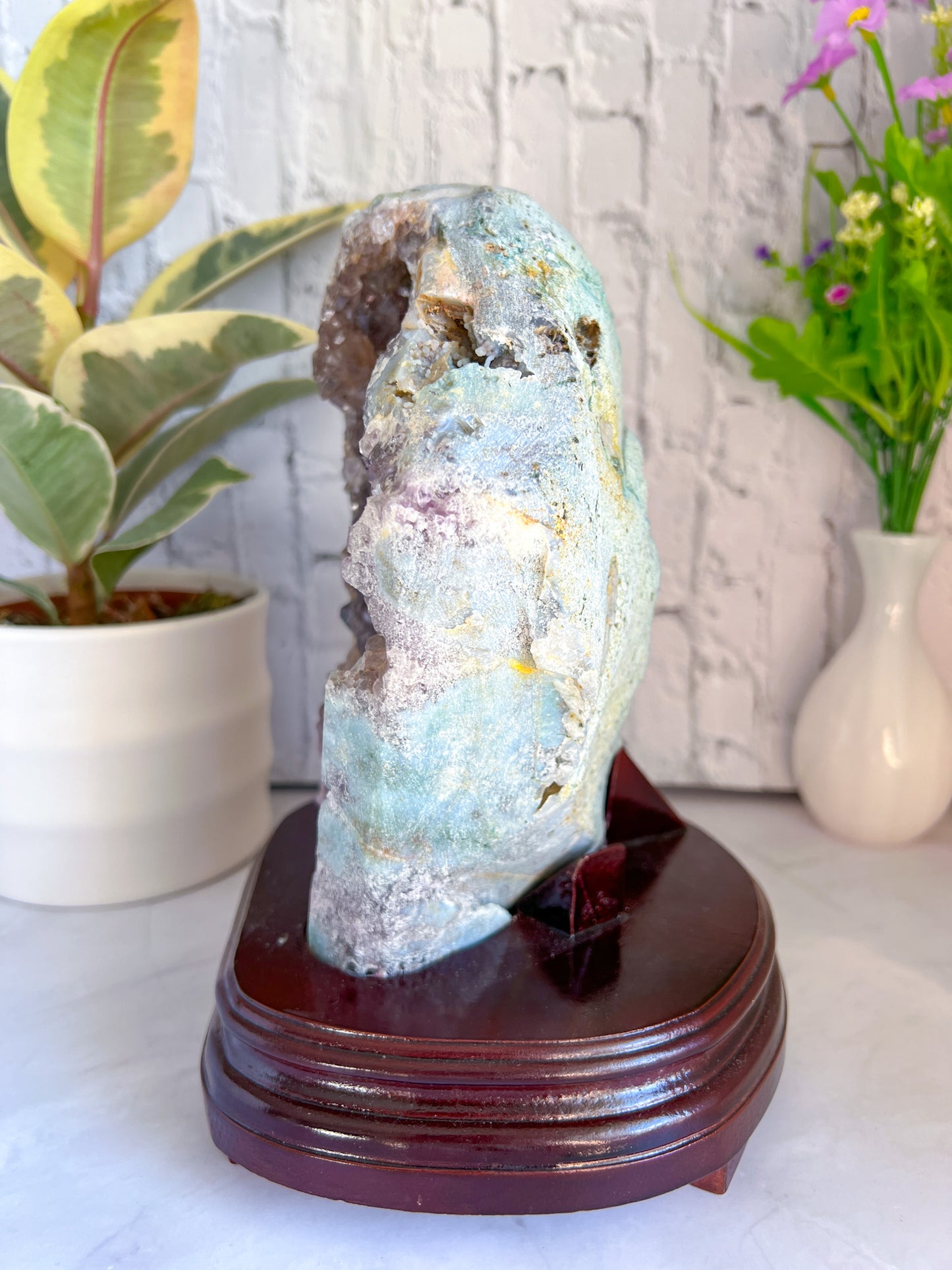 Raw Amethyst with Custom Stand - Crystal Love Treasures