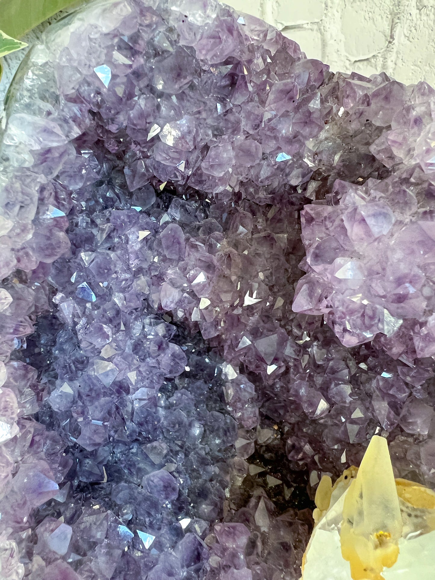 Amethyst Cut base with Calcite inclusion - Crystal Love Treasures