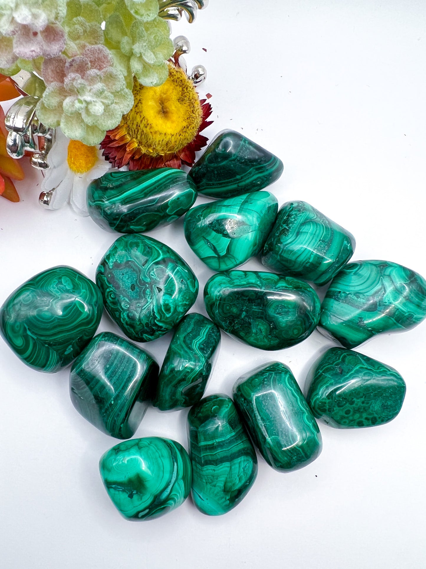Malachite Tumbles - Crystal Love Treasures