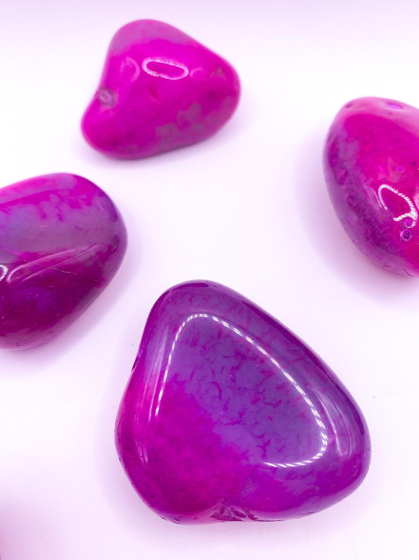 Pink Banded Agate Tumbles - Crystal Love Treasures