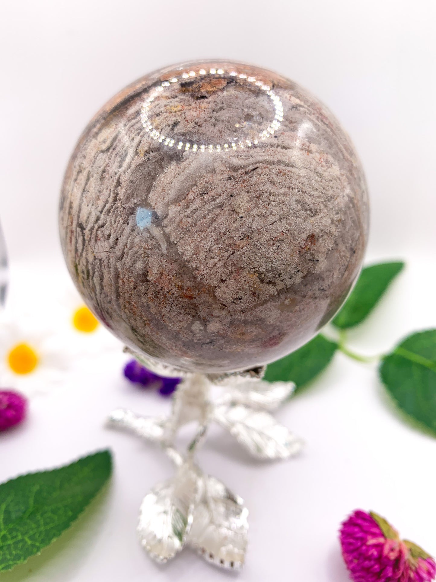 Garden Quartz Sphere (Lodolite) - Crystal Love Treasures