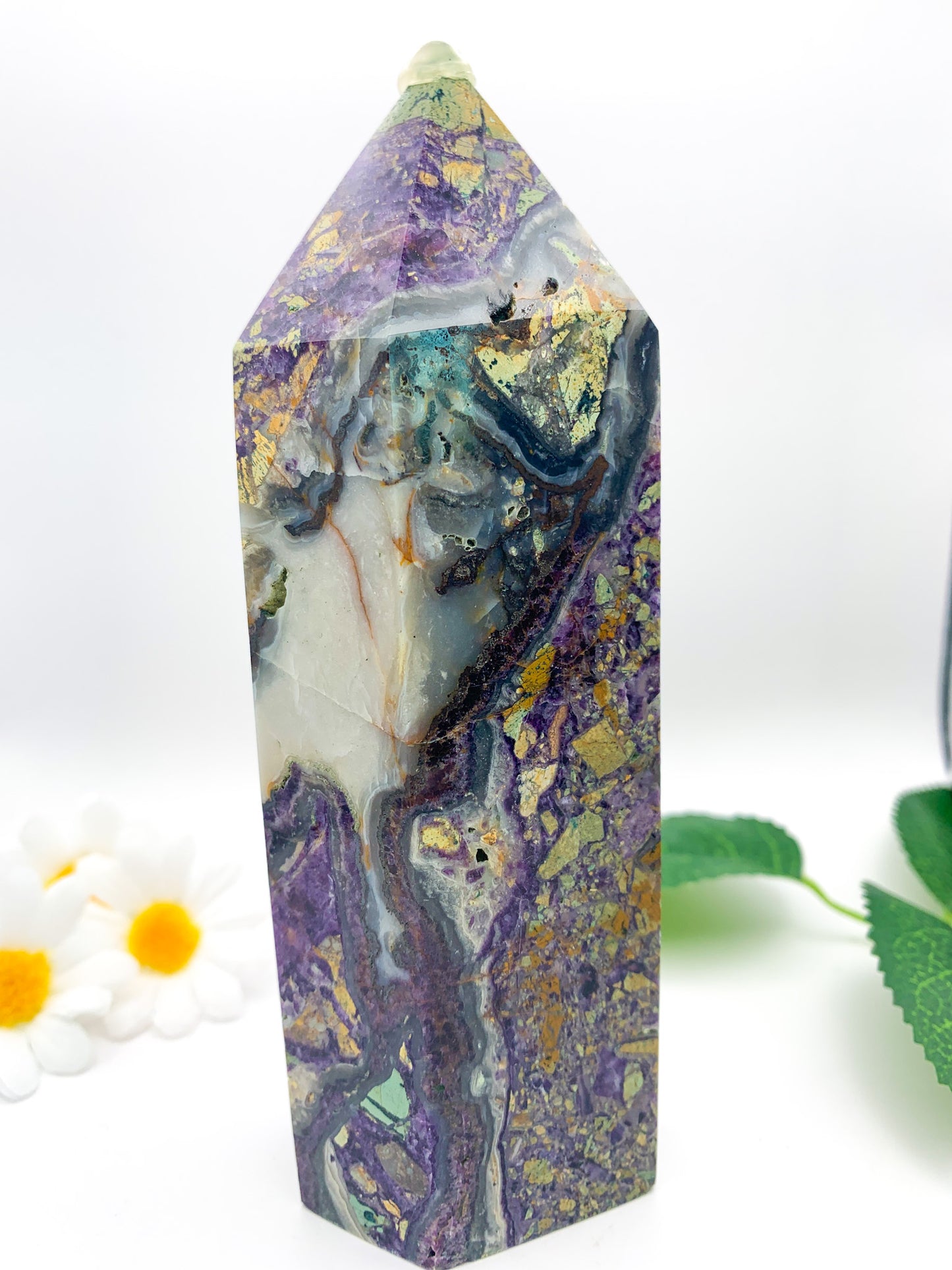"Iced Tea" Fluorite Tower - Crystal Love Treasures