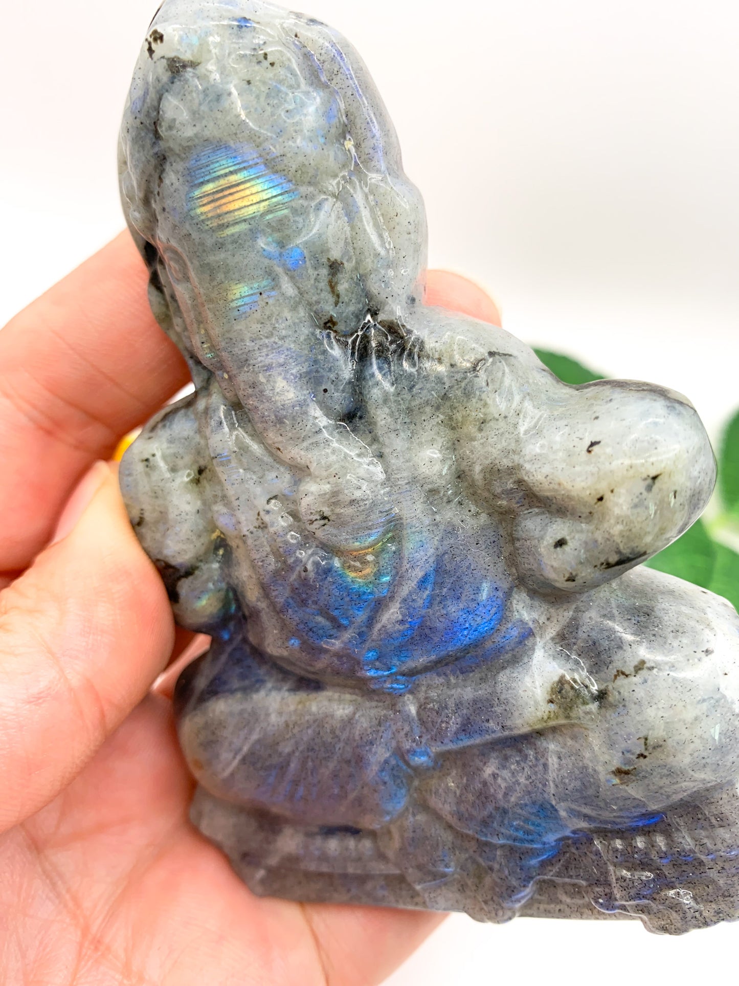 Labradorite Ganesha Carving (Hand-carved) - Crystal Love Treasures