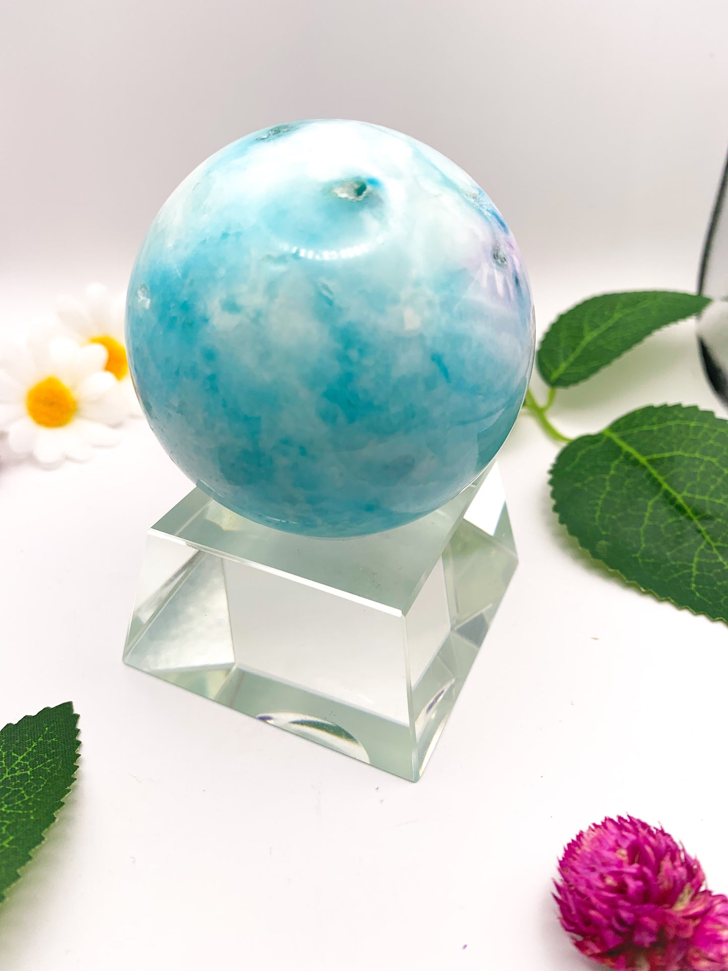 blue aragonite sphere