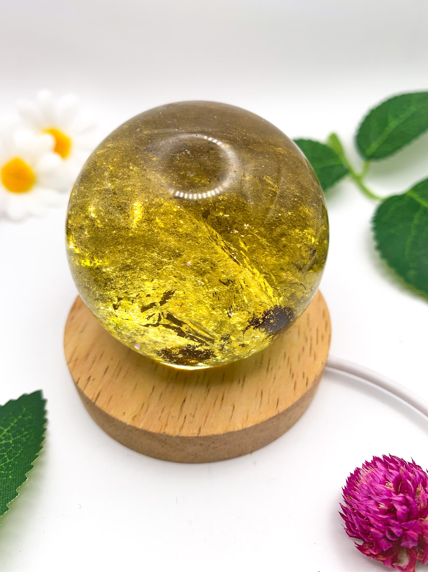 Rutilated Garden Quartz Sphere