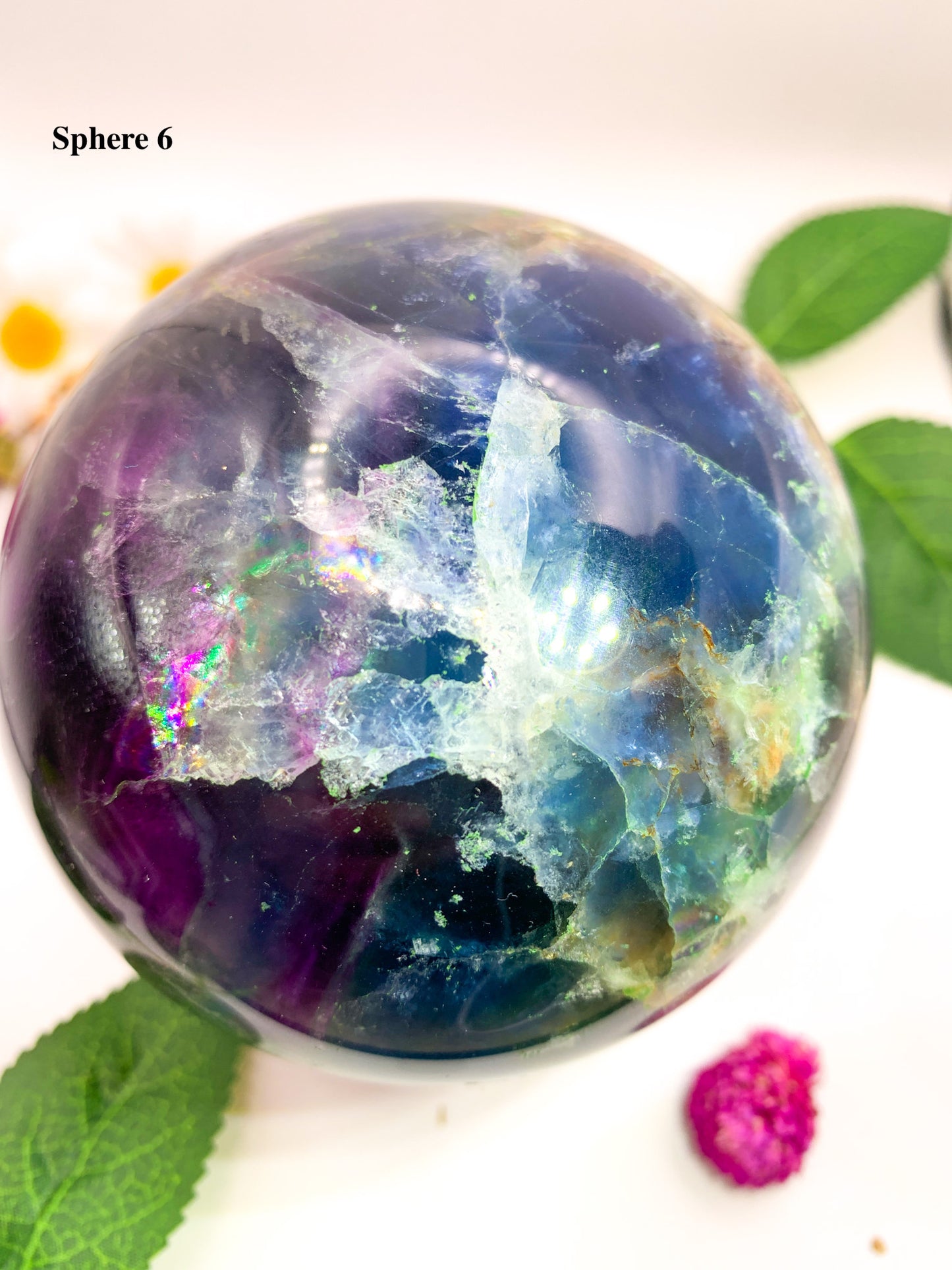 rainbow fluorite sphere