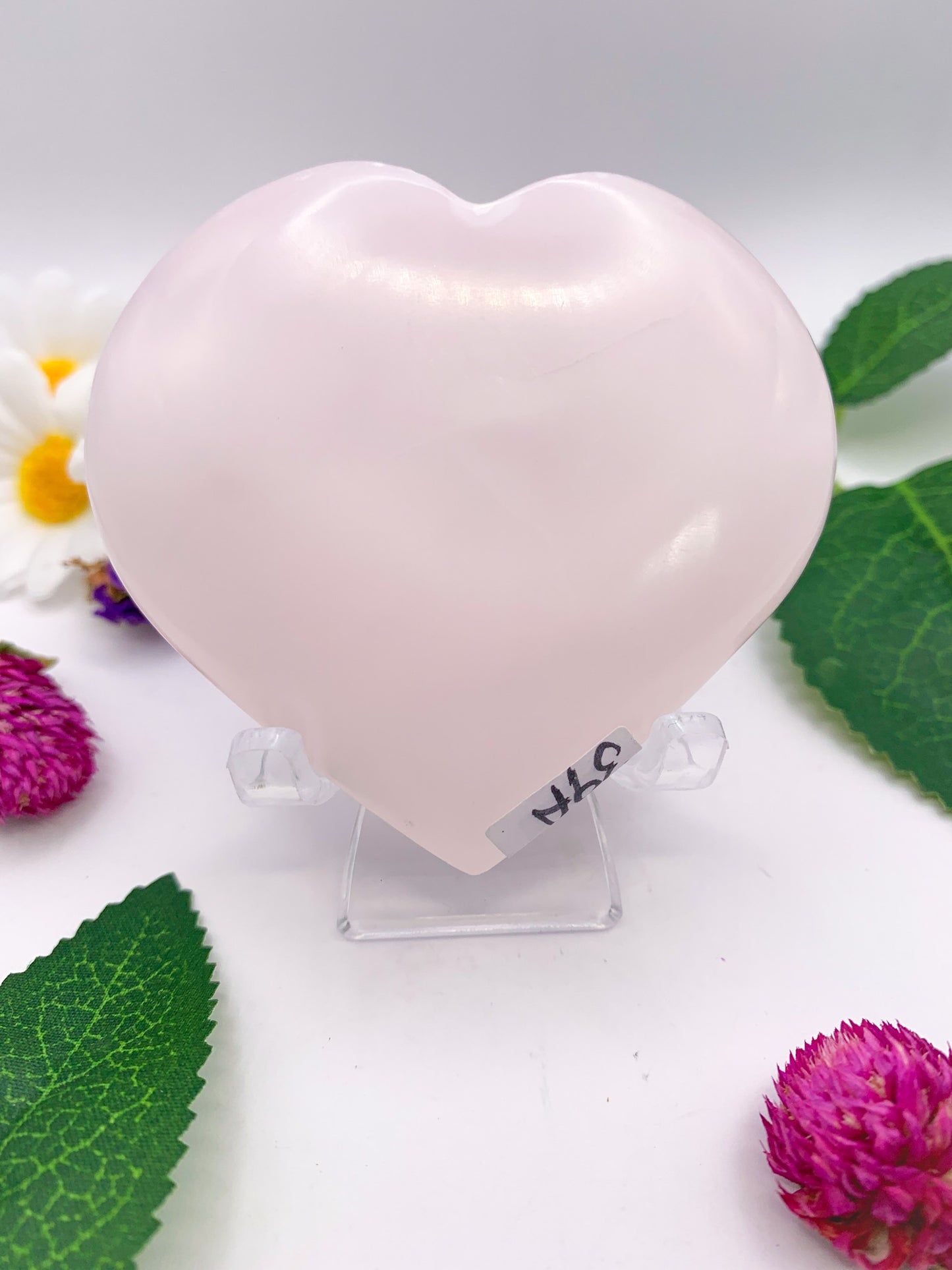 Pink Mangano Calcite Heart - Crystal Love Treasures