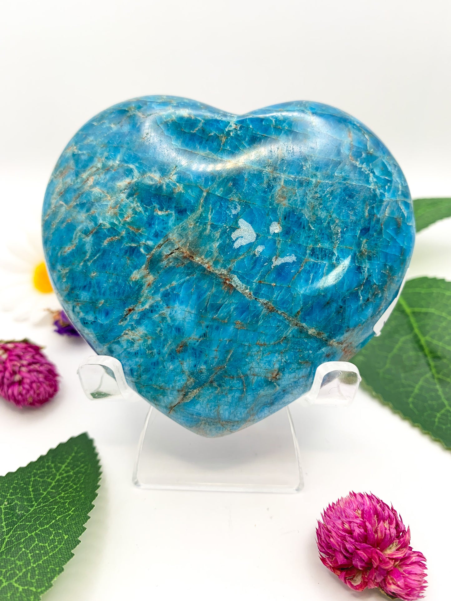 Blue Apatite Heart - Crystal Love Treasures
