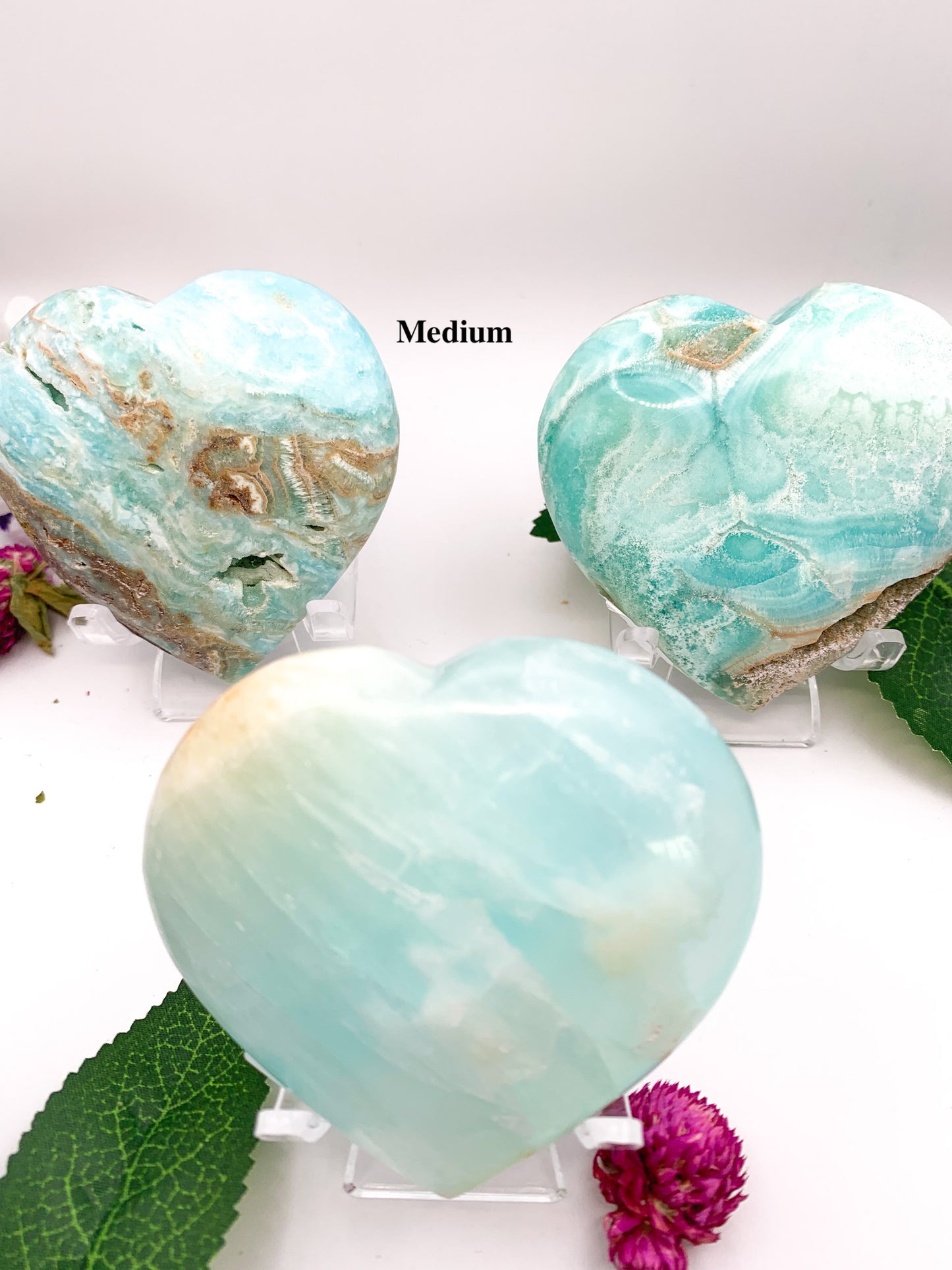 Blue Aragonite Heart (Caribbean Calcite) - Crystal Love Treasures