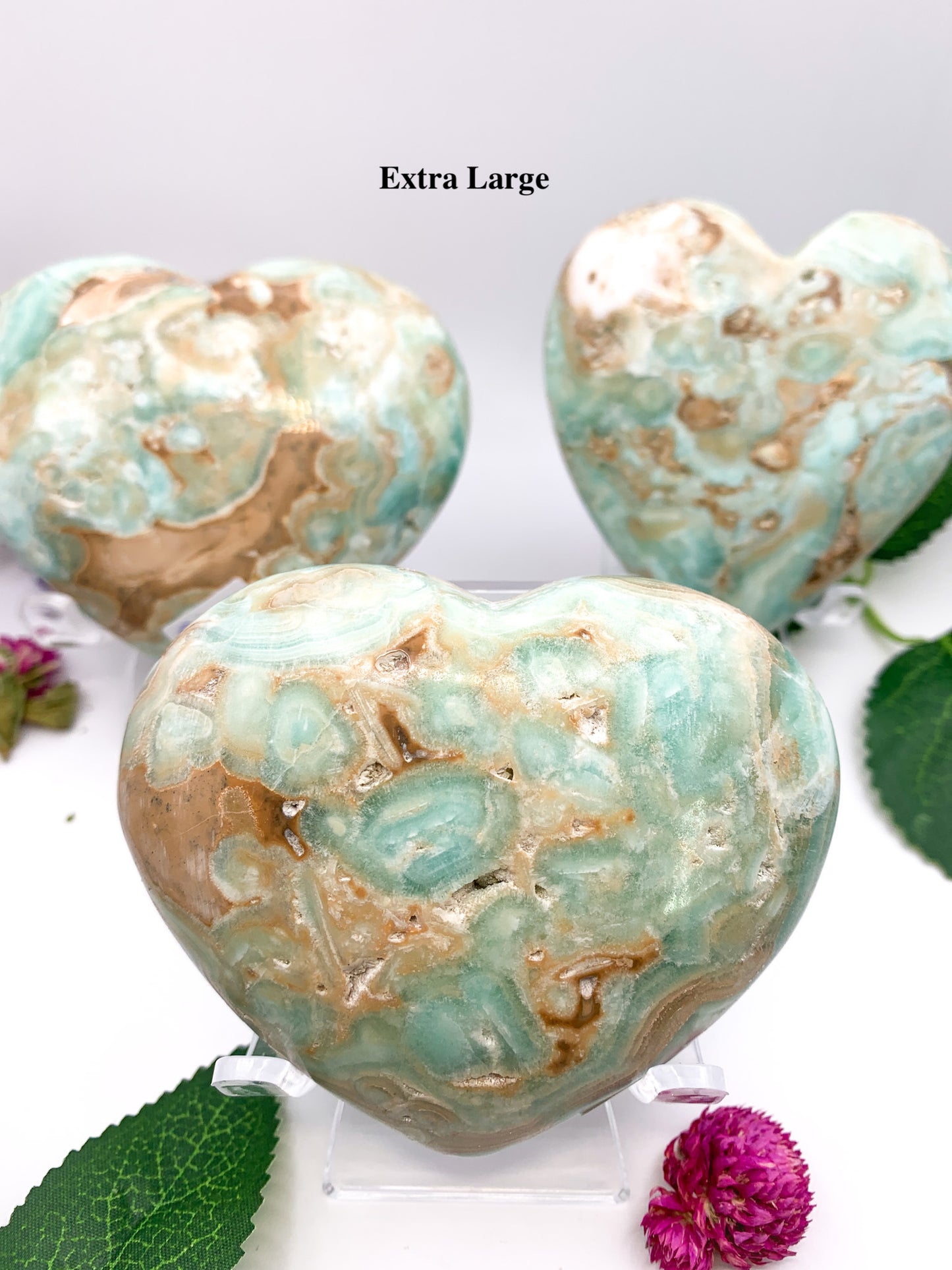 Blue Aragonite Heart (Caribbean Calcite) - Crystal Love Treasures