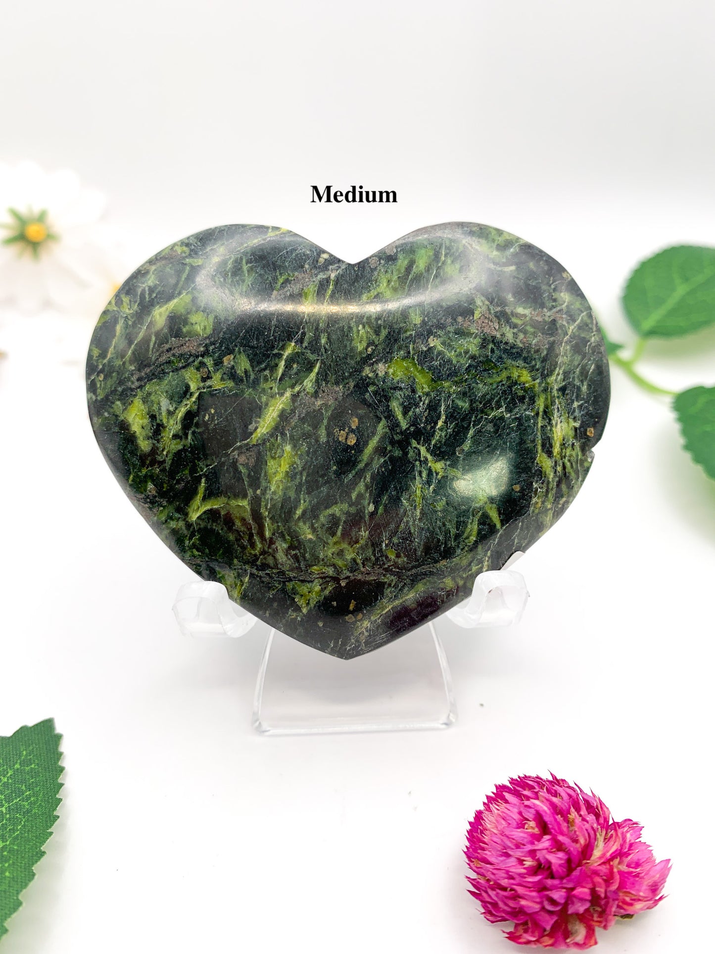 "Jade" Serpentine Heart - Crystal Love Treasures