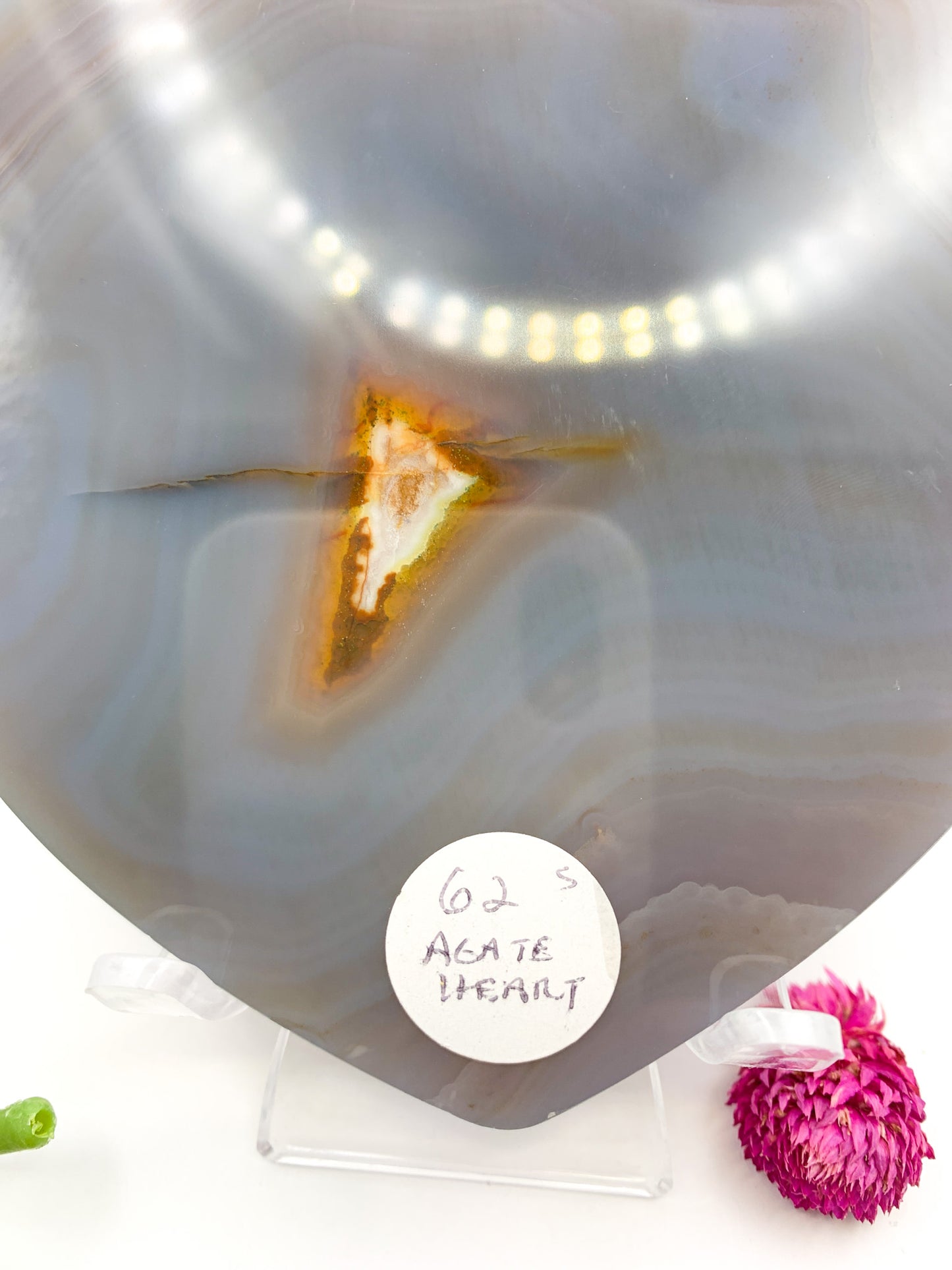 Agate Heart Slice - Crystal Love Treasures