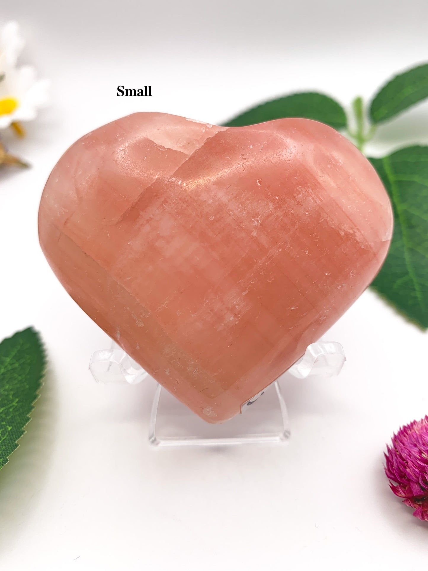 Rose Calcite Heart - Crystal Love Treasures