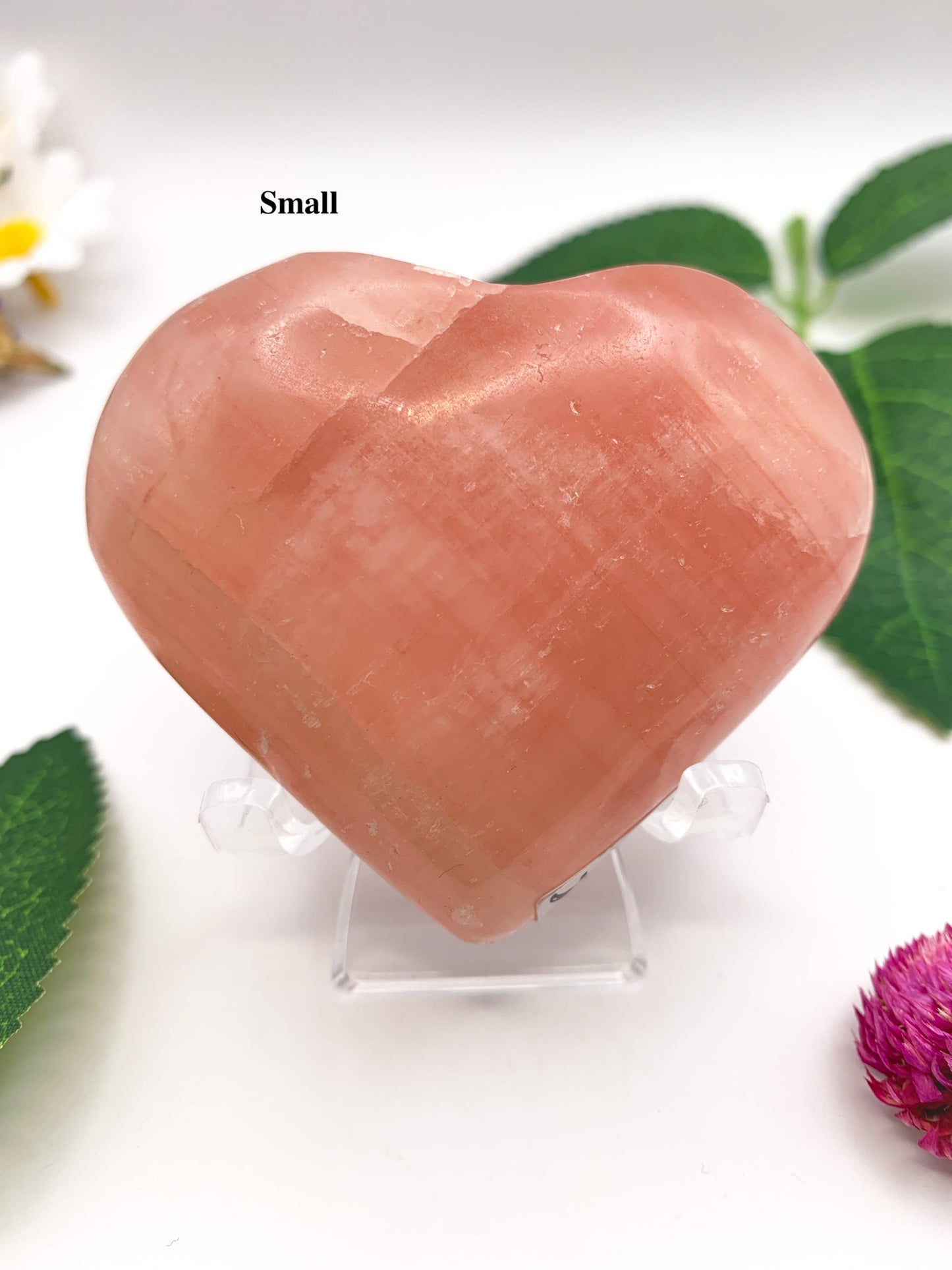 Rose Calcite Heart - Crystal Love Treasures