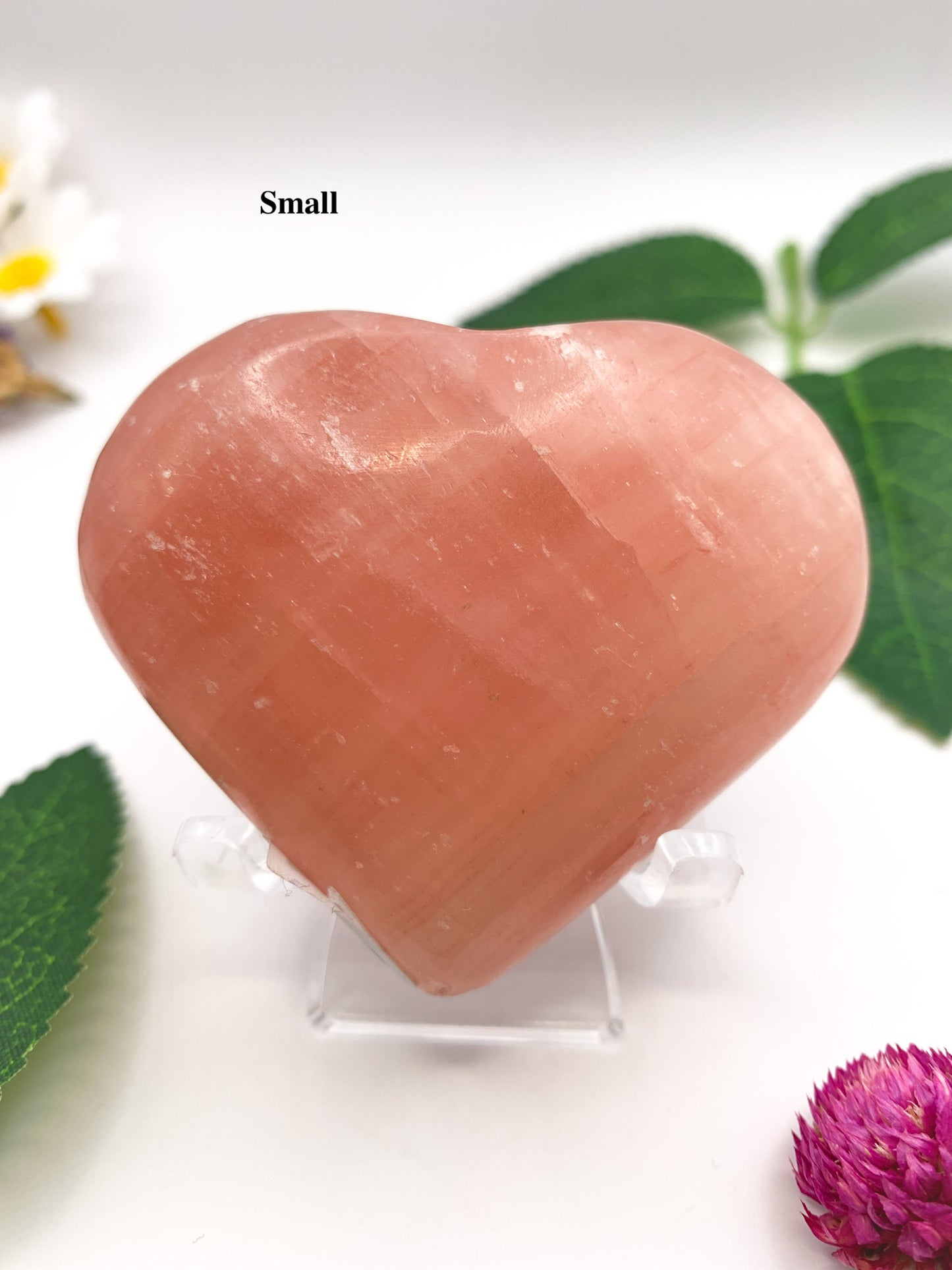 Rose Calcite Heart - Crystal Love Treasures