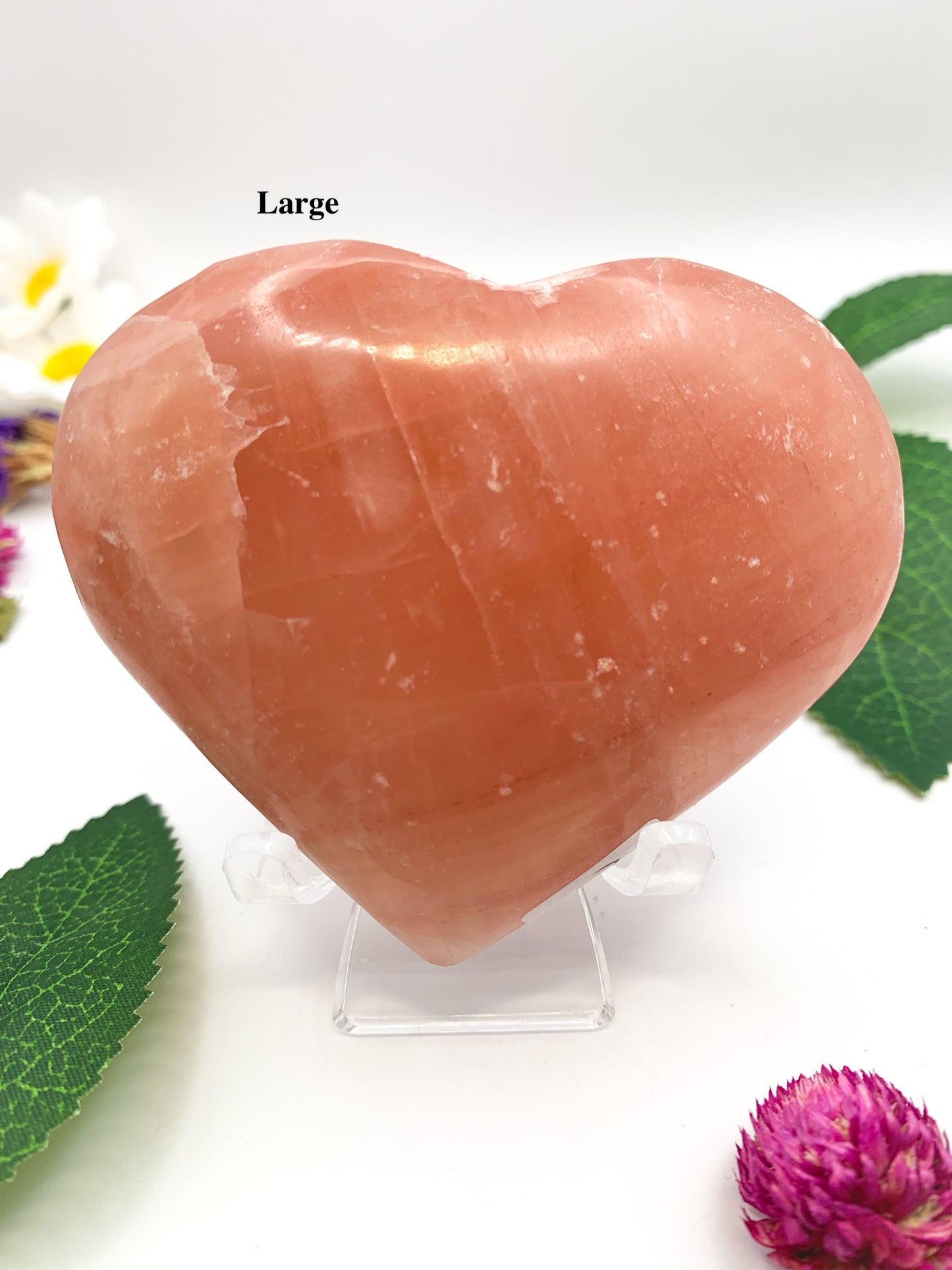 Rose Calcite Heart - Crystal Love Treasures