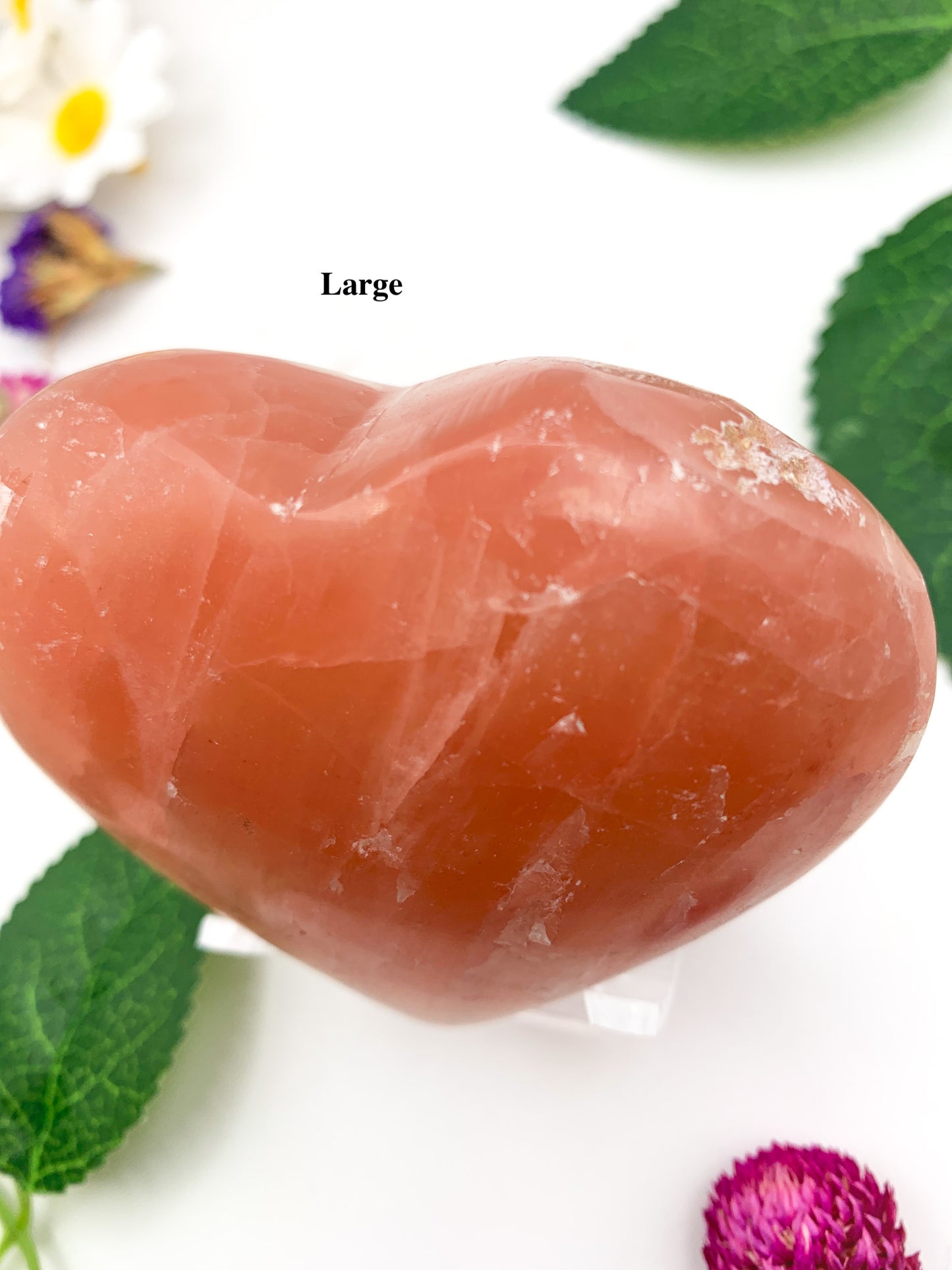 Rose Calcite Heart - Crystal Love Treasures