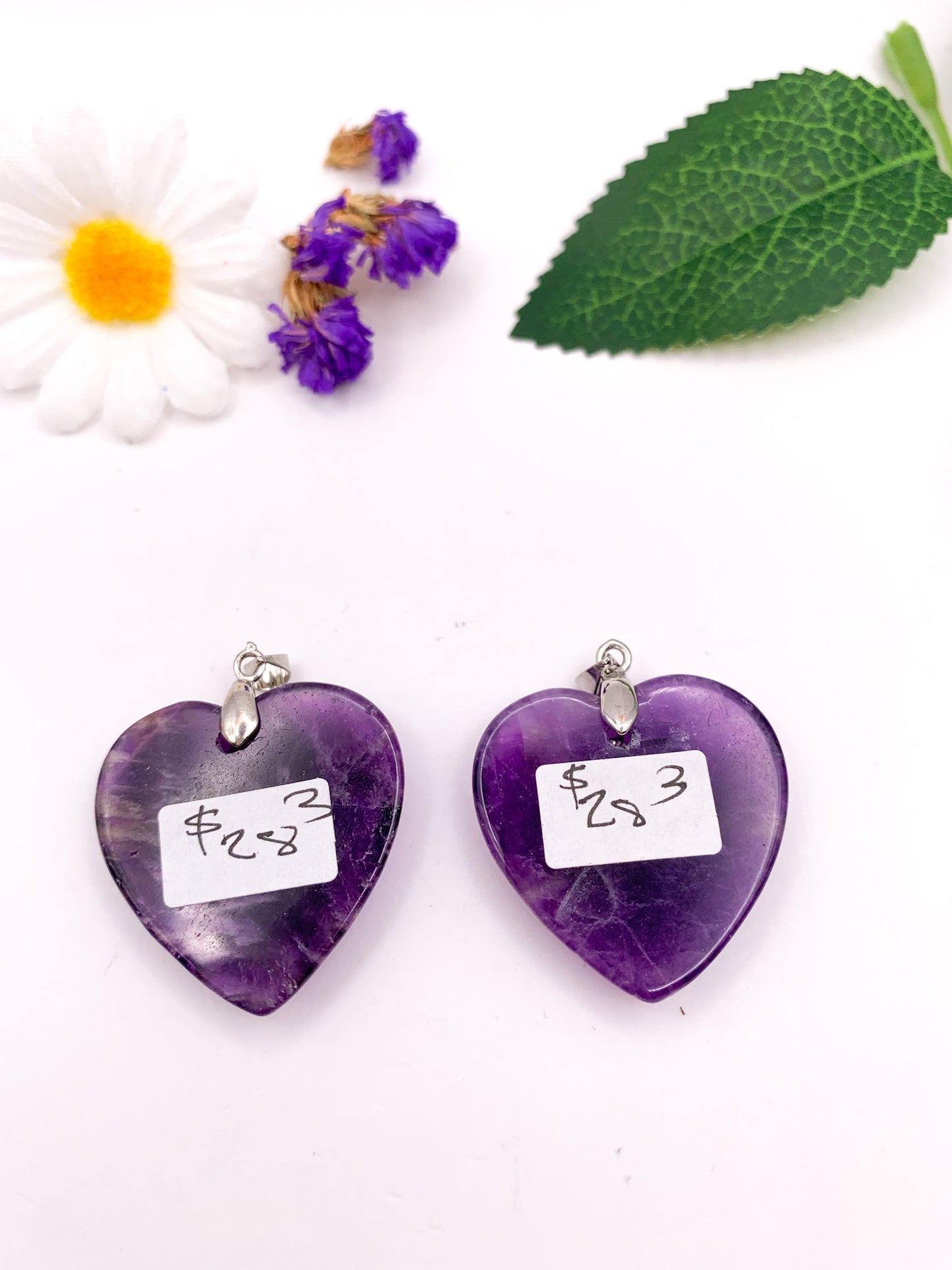 Amethyst Heart Pendant - Crystal Love Treasures