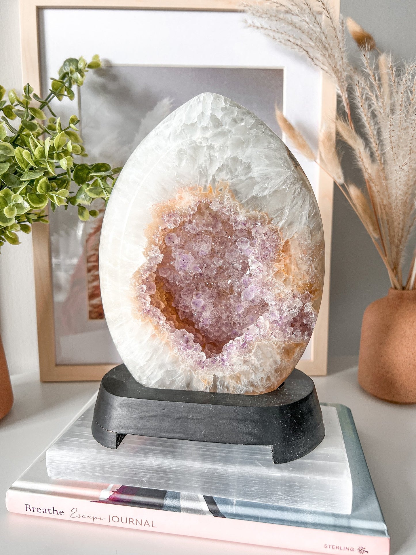 Druzy Amethyst Carnelian Agate Flame
