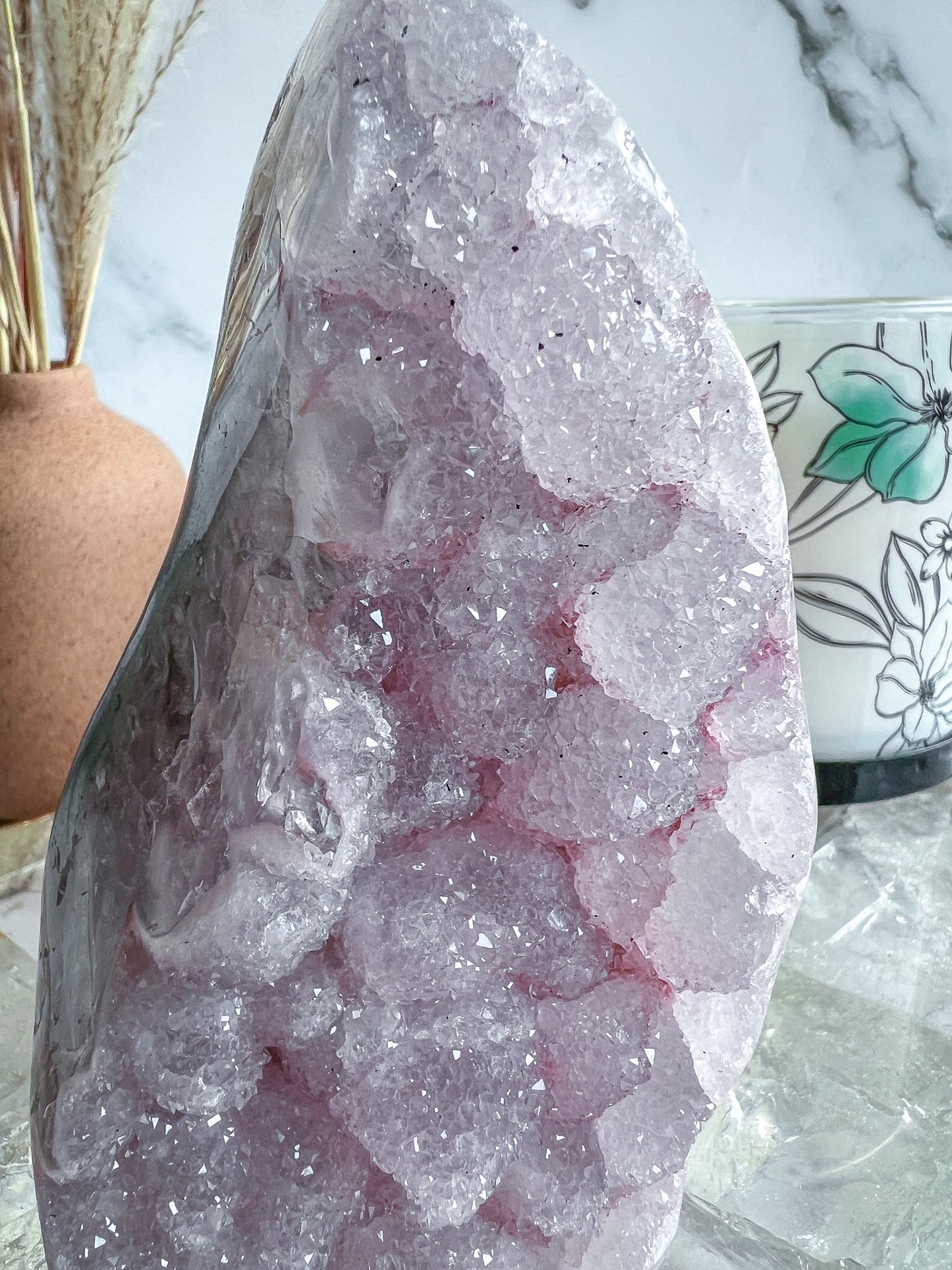Sugary Druzy Pink Uruguayan Rainbow Amethyst Free Form