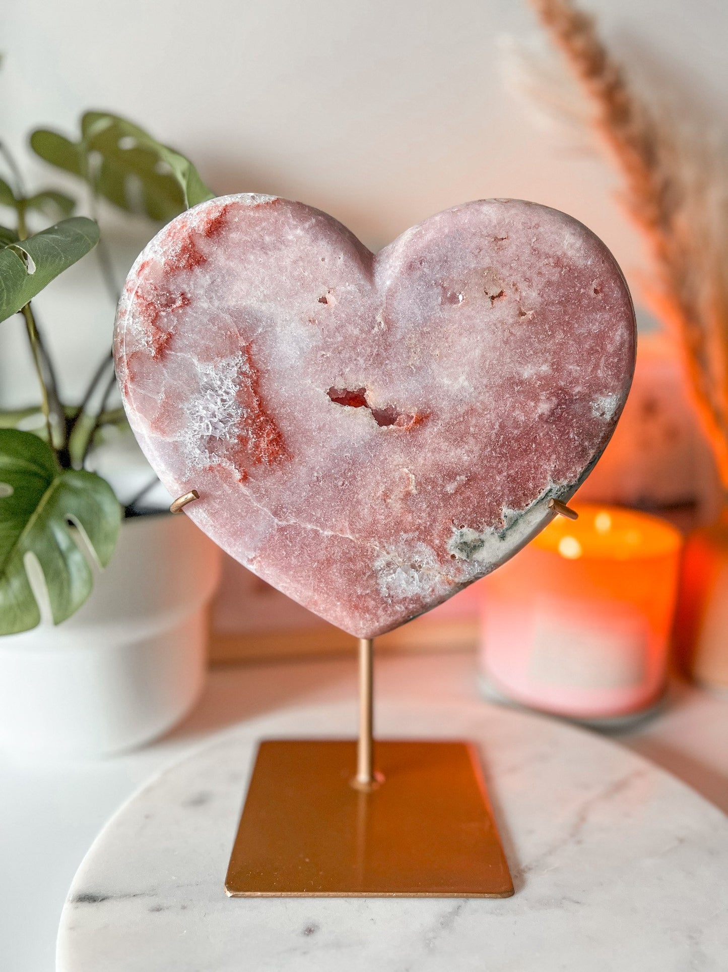 Druzy Pink Amethyst Heart