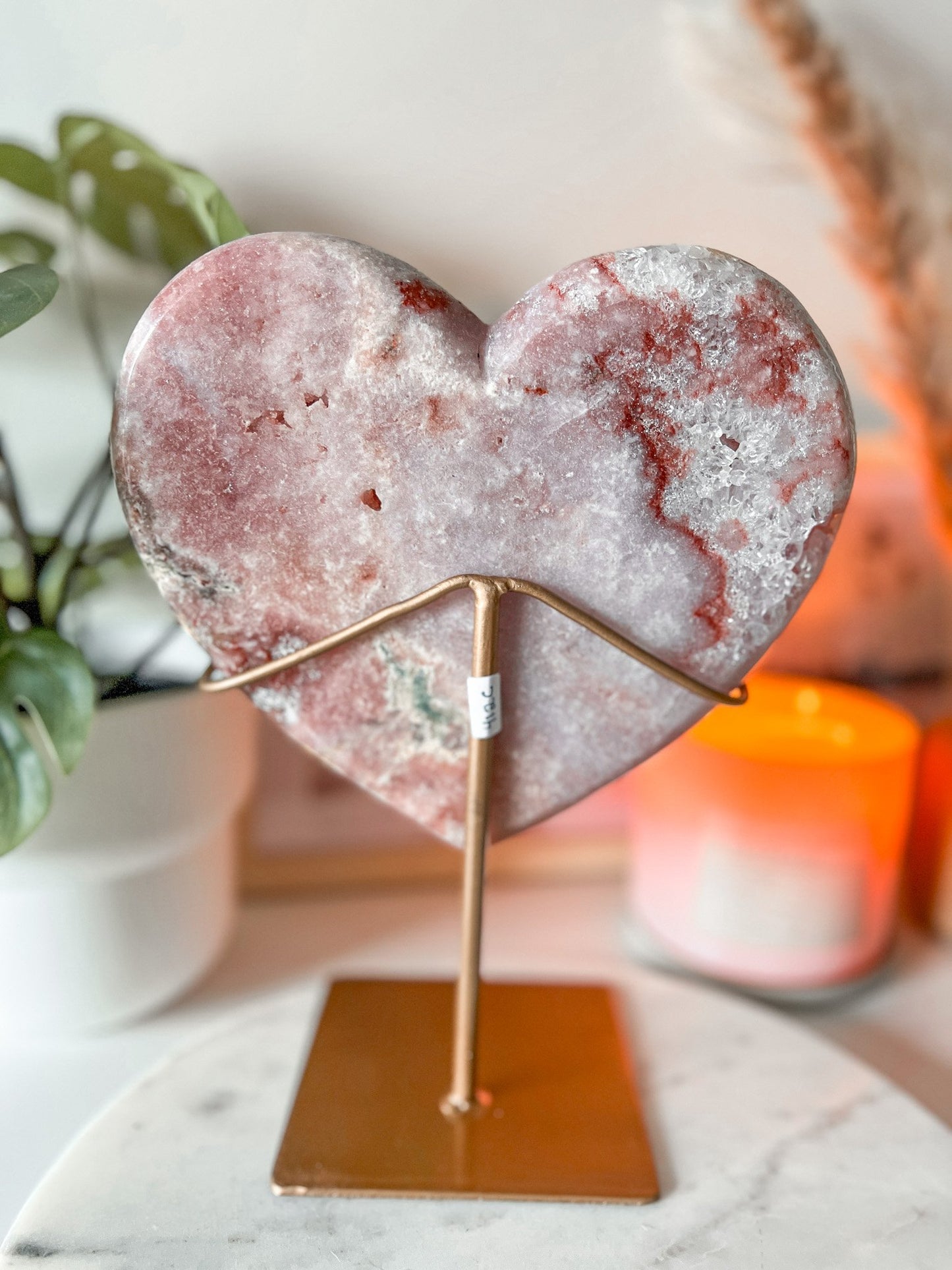 Druzy Pink Amethyst Heart