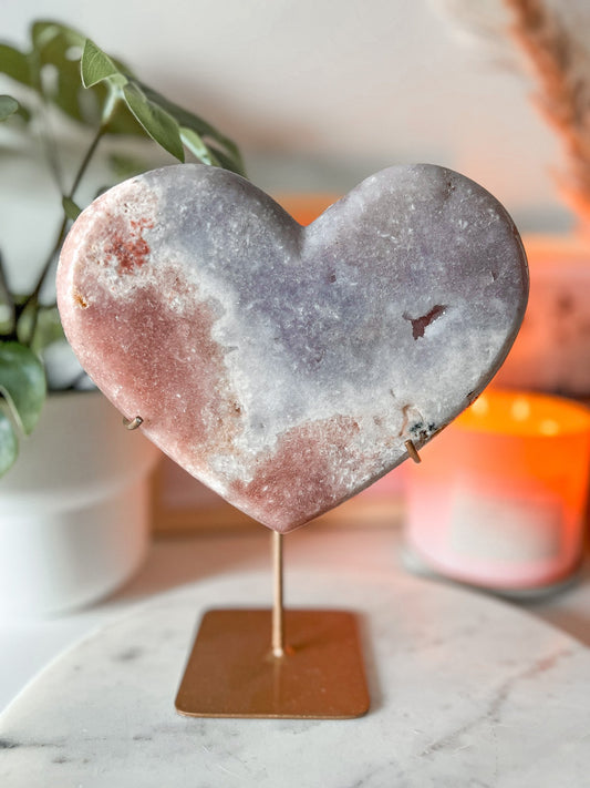 Druzy Pink Amethyst Heart