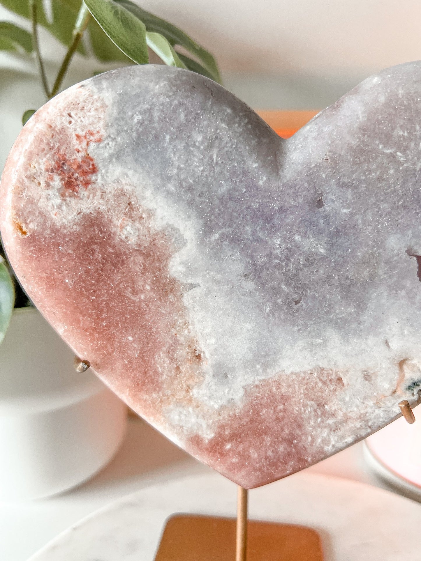 Druzy Pink Amethyst Heart