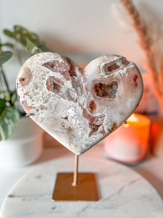 Druzy Pink Amethyst Heart