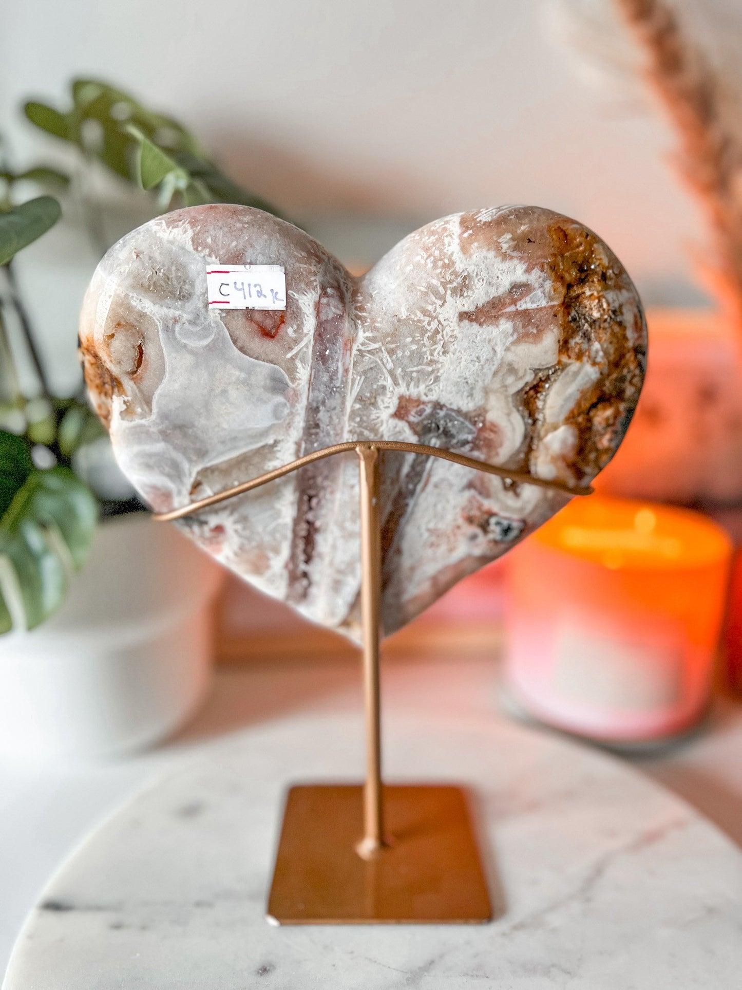 Druzy Pink Amethyst Heart