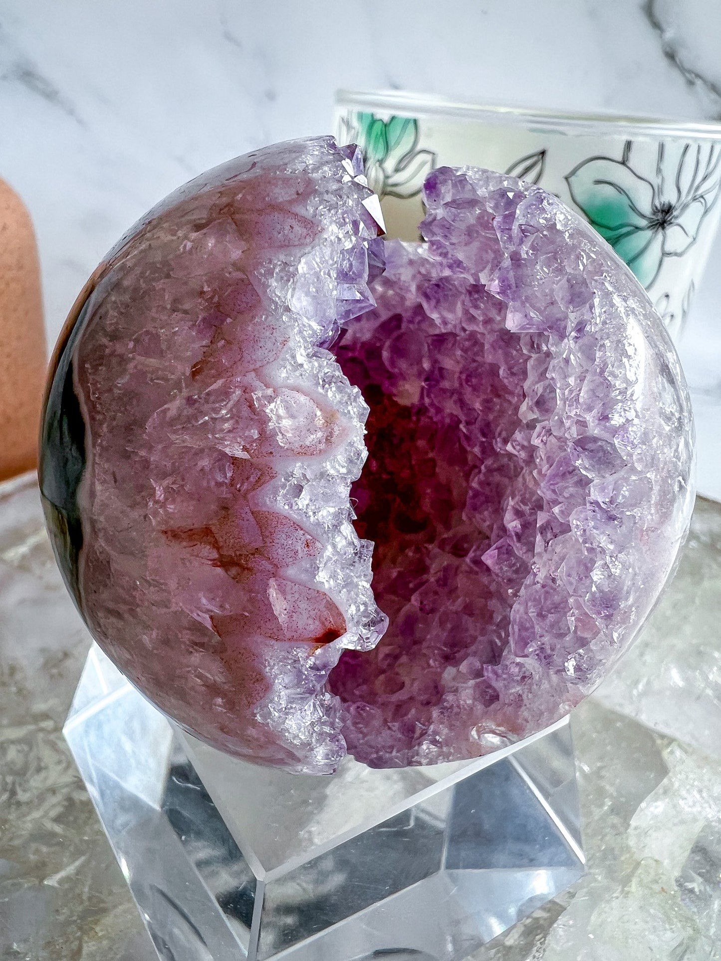 Druzy Amethyst Agate Geode Sphere