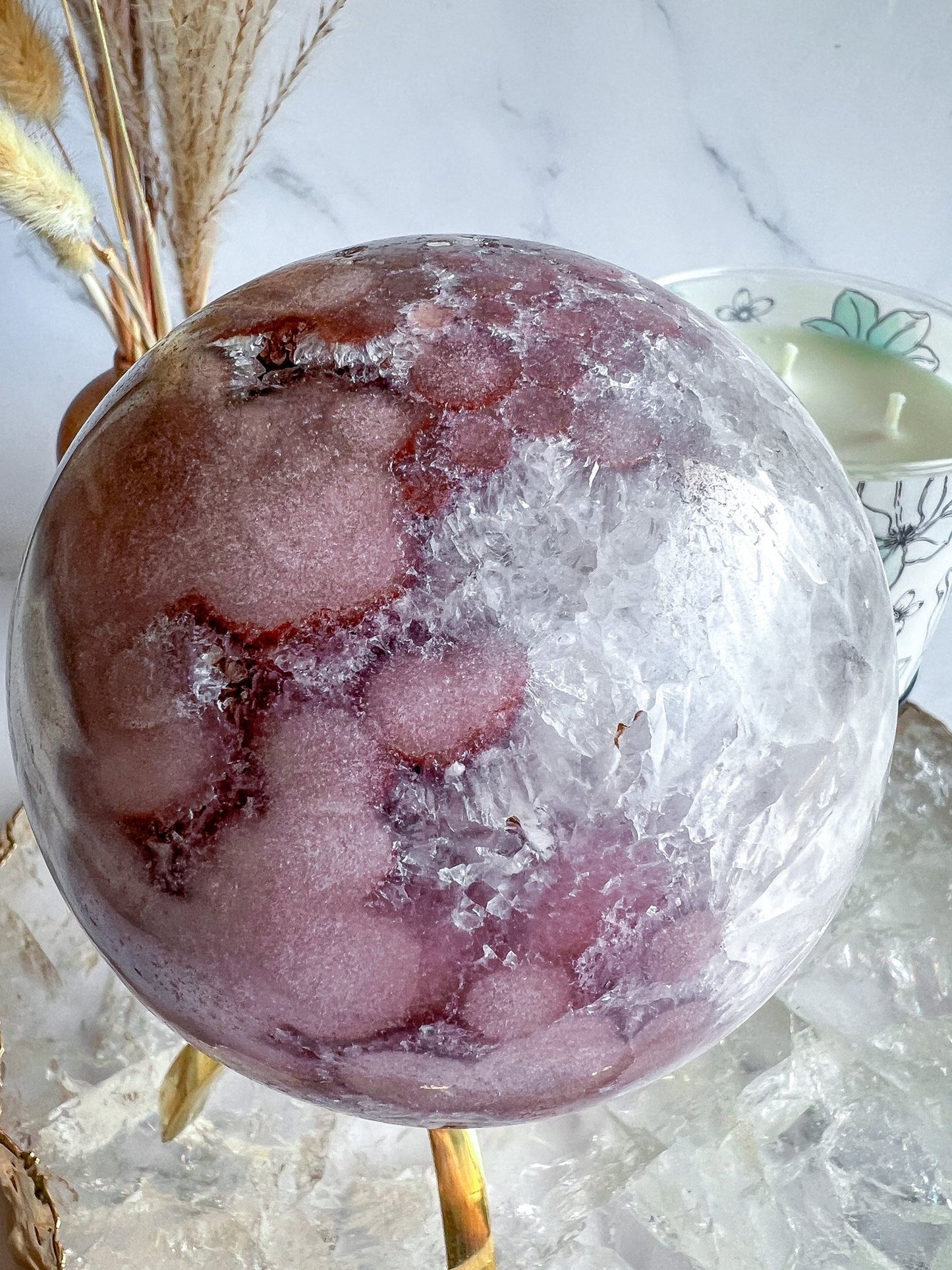 Druzy Pink Amethyst Sphere