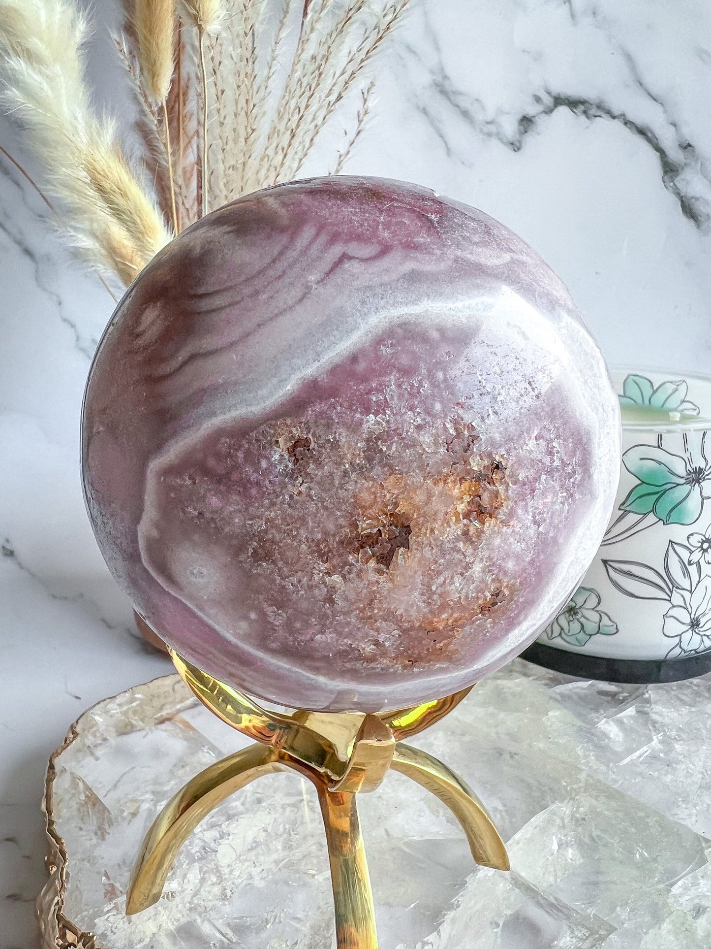 Druzy Pink Amethyst Sphere