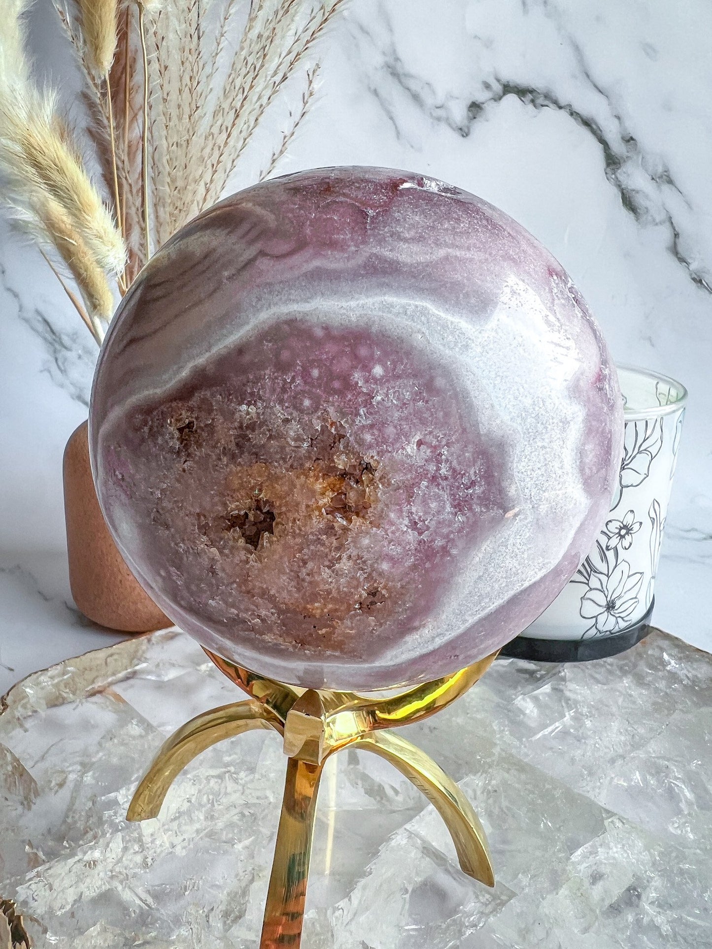 Druzy Pink Amethyst Sphere