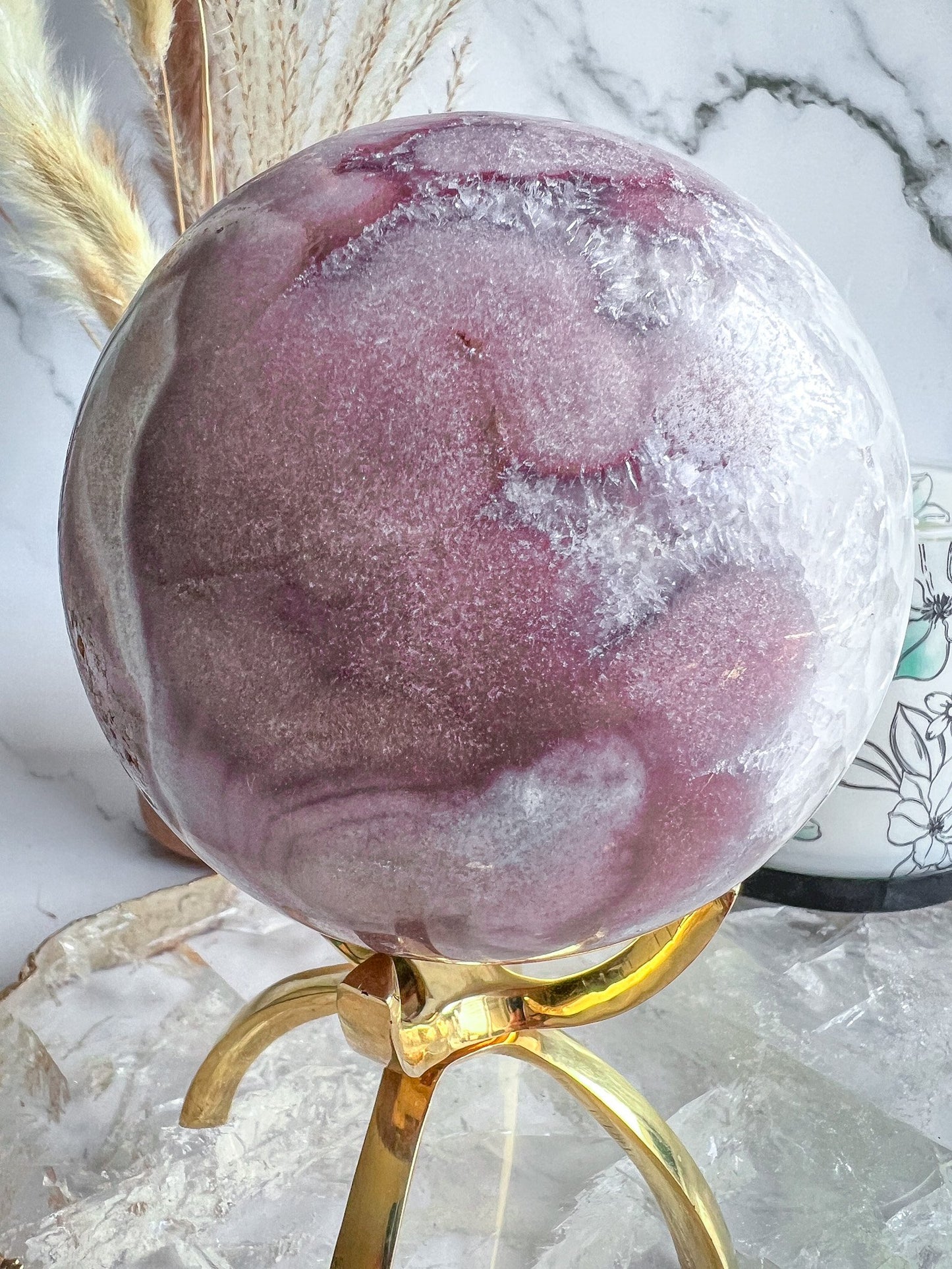 Druzy Pink Amethyst Sphere