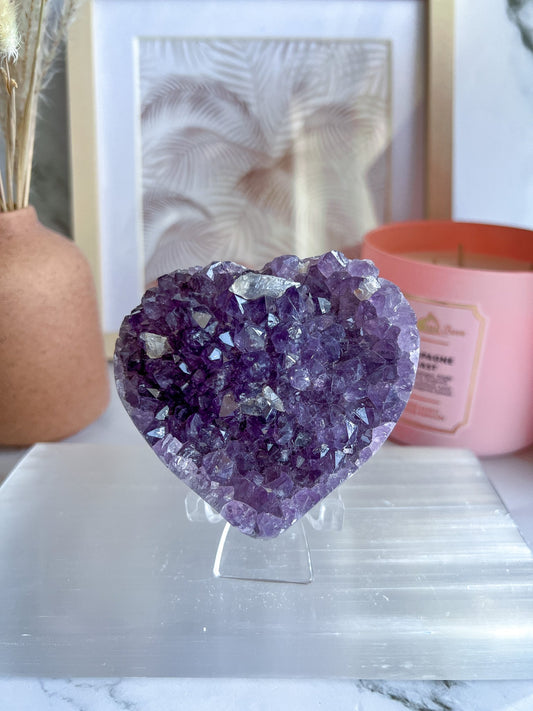 Druzy Amethyst Geode Heart