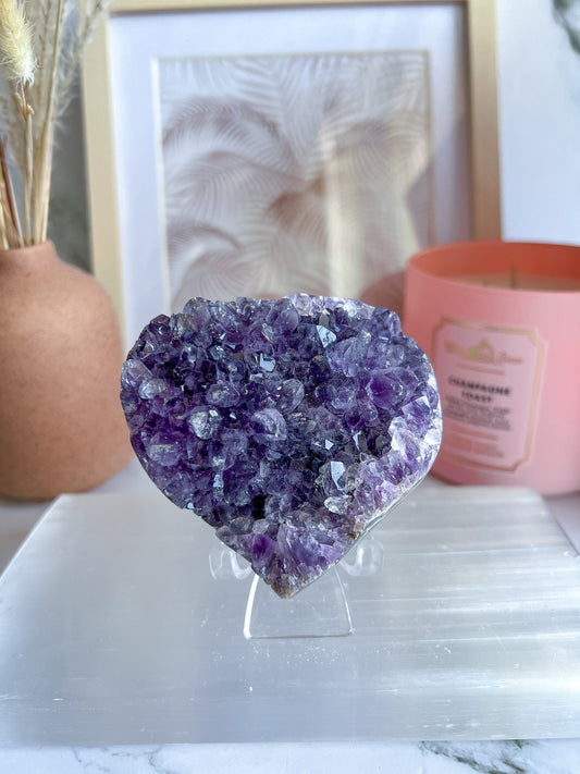 Druzy Amethyst Geode Heart