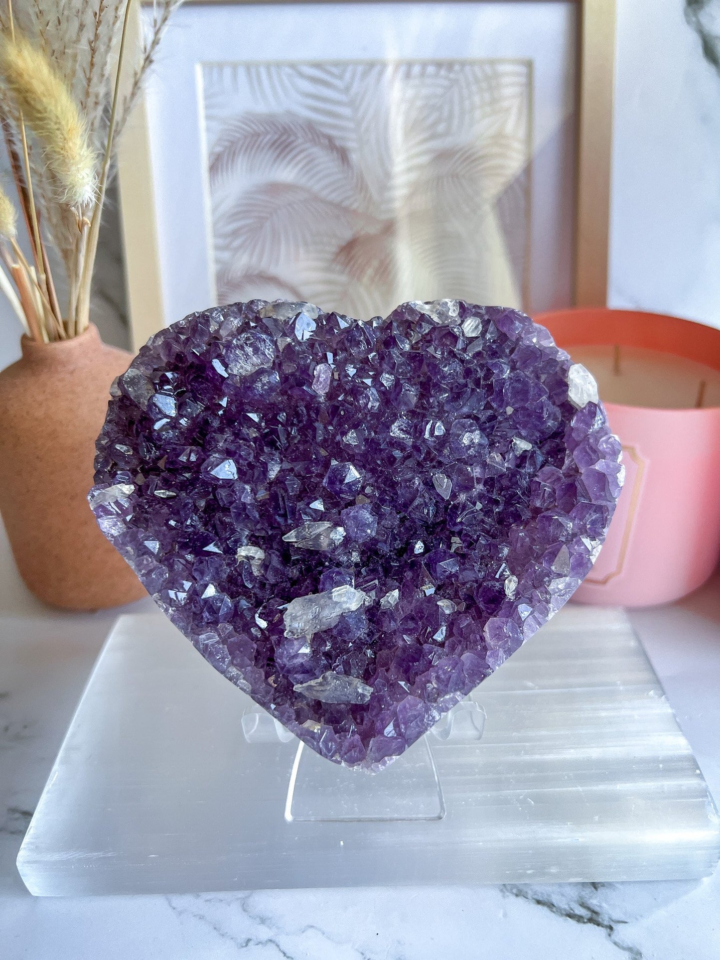 Druzy Amethyst Geode Heart