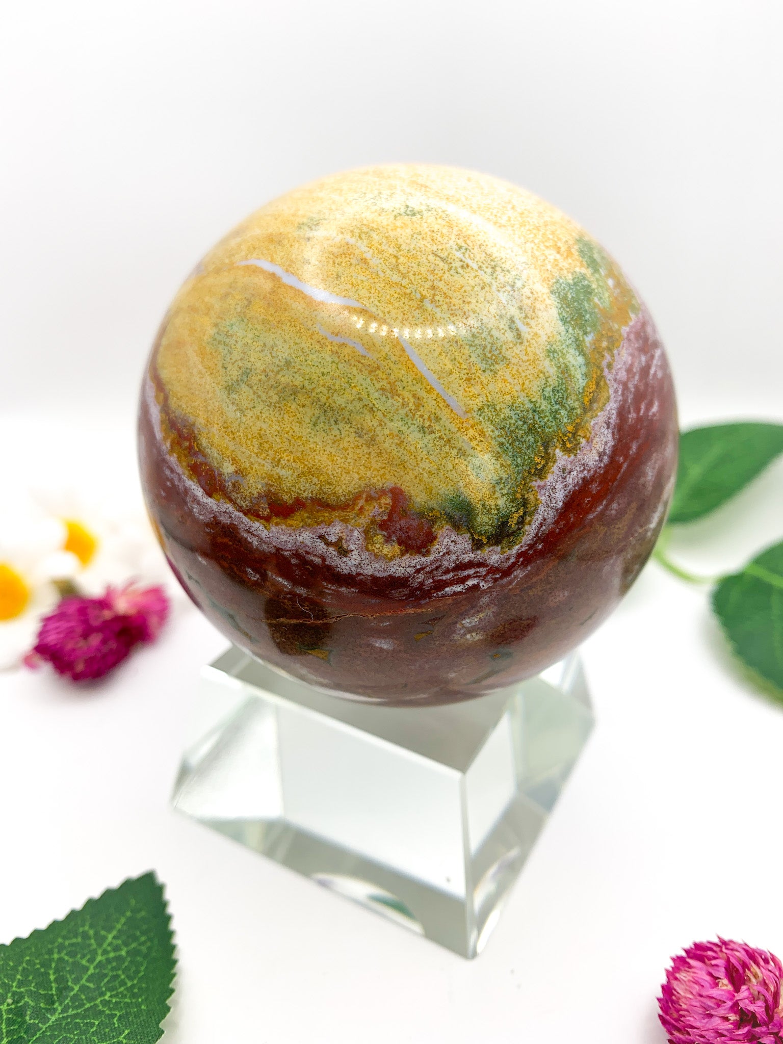 Ocean Jasper Sphere - Crystal Love Treasures