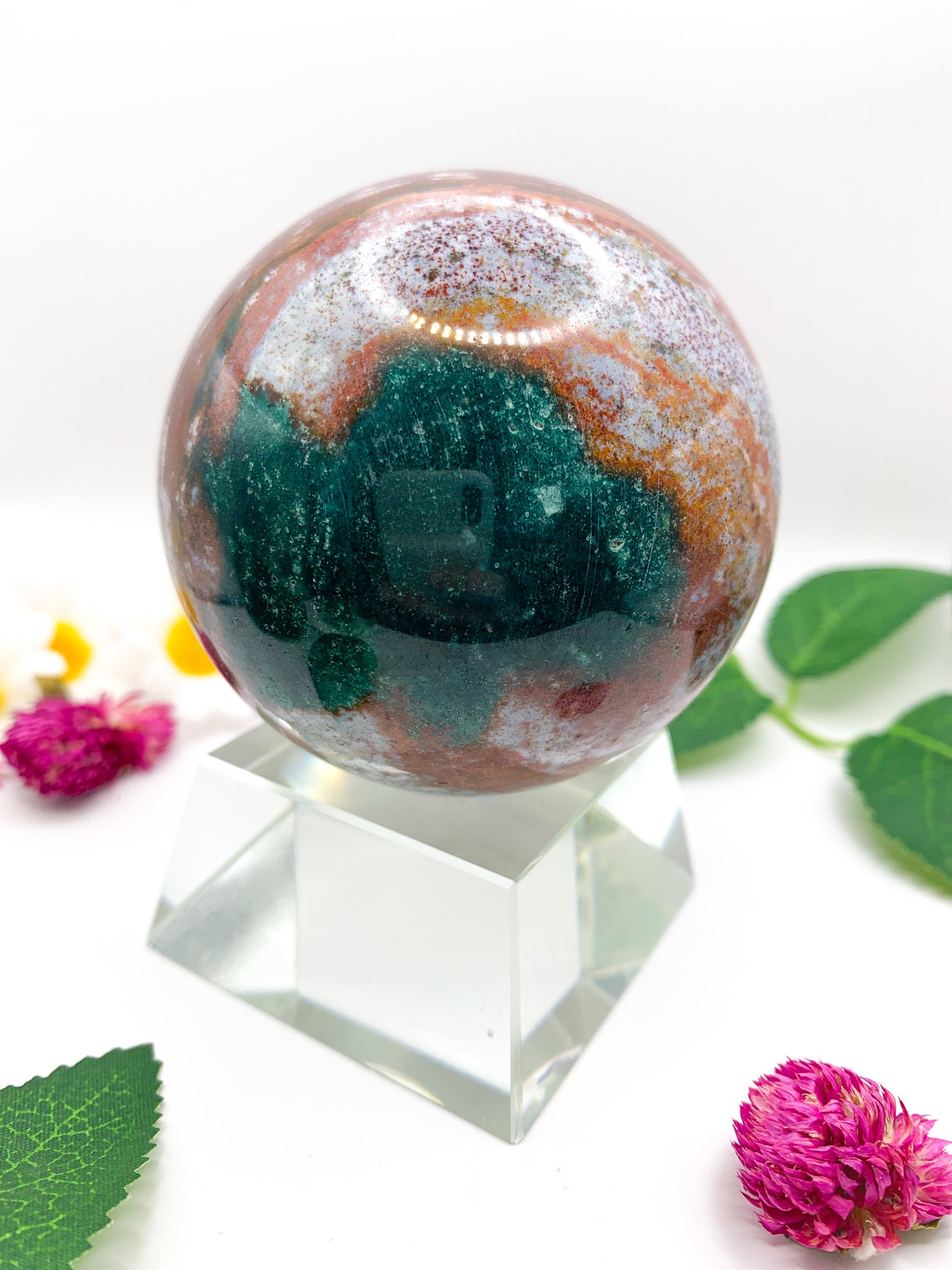 Ocean Jasper Sphere - Crystal Love Treasures