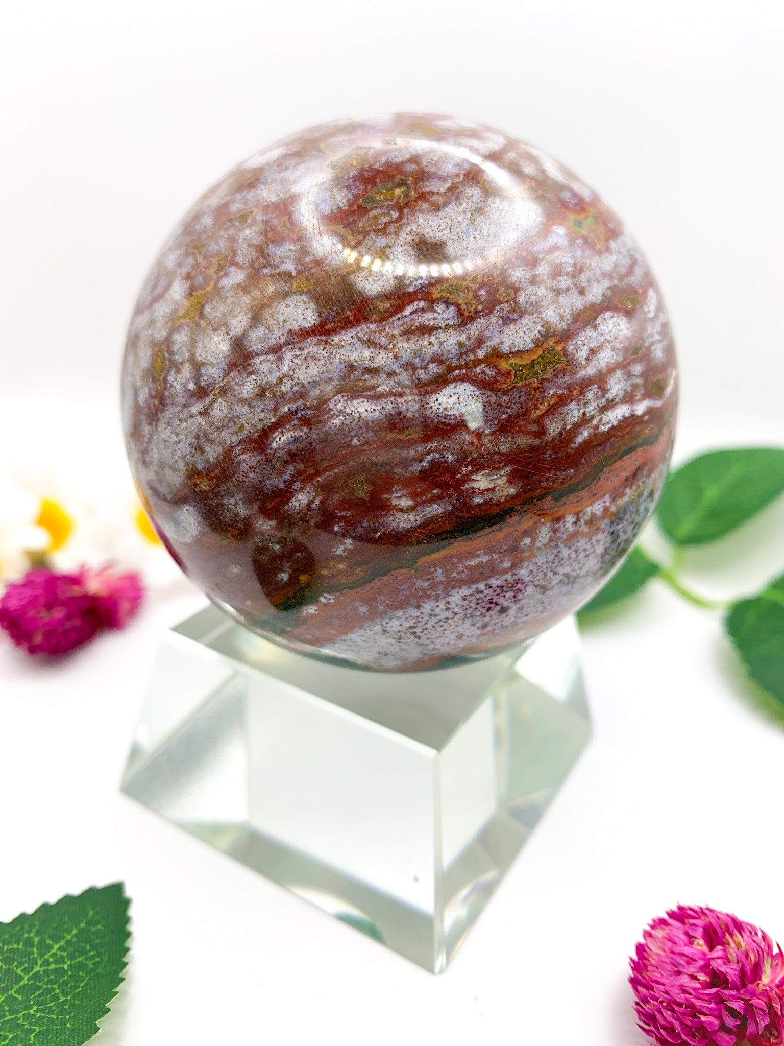 Ocean Jasper Sphere - Crystal Love Treasures